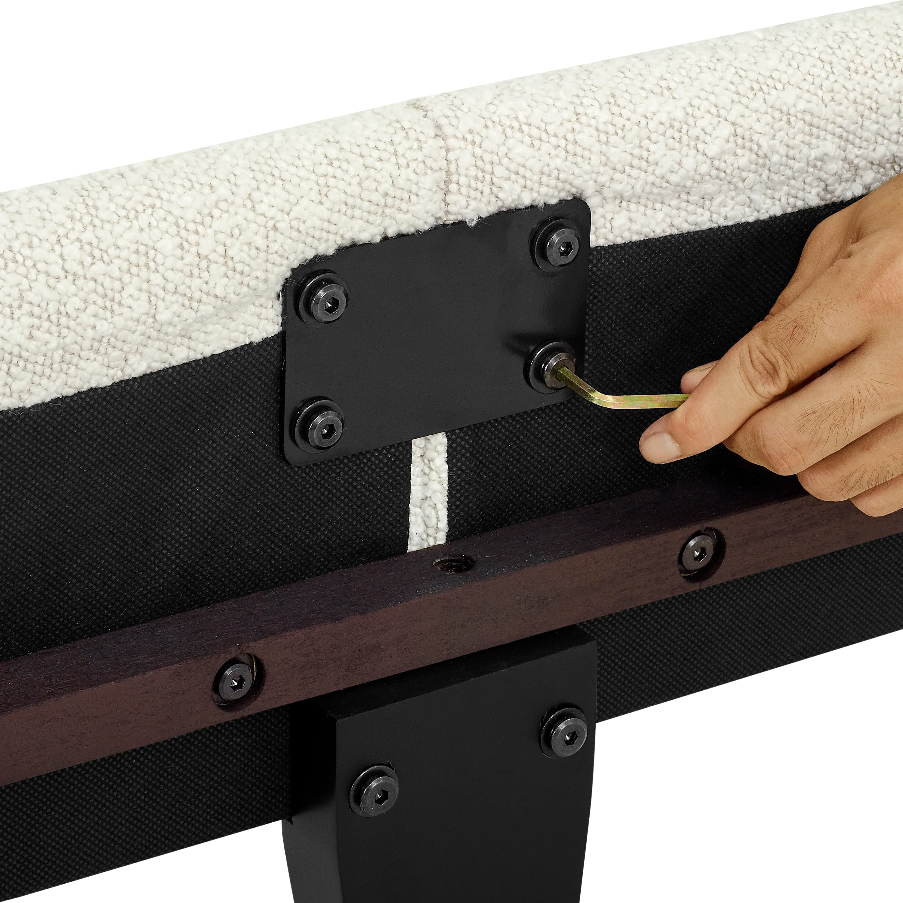 Walker Edison | Boucle Upholstered Platform Bed - Image 10