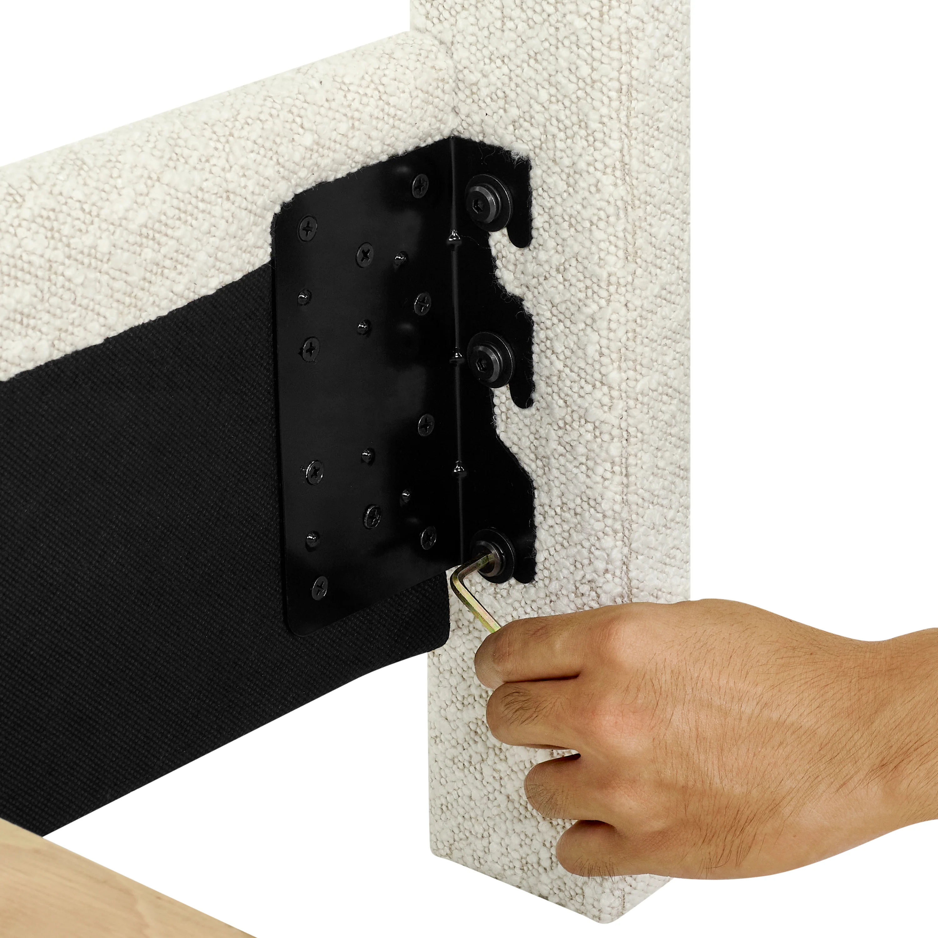 Walker Edison | Boucle Upholstered Platform Bed - Image 11