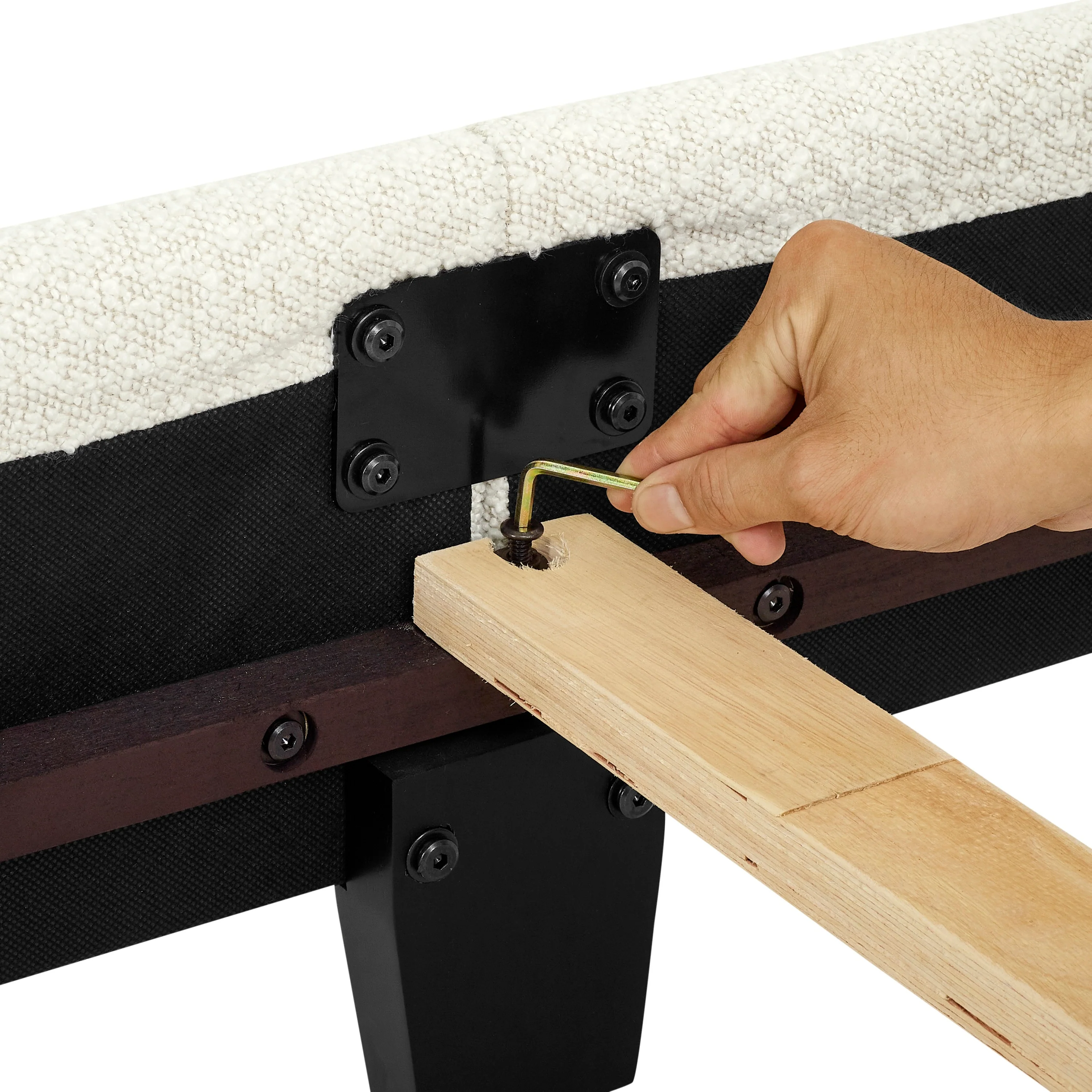 Walker Edison | Boucle Upholstered Platform Bed - Image 13