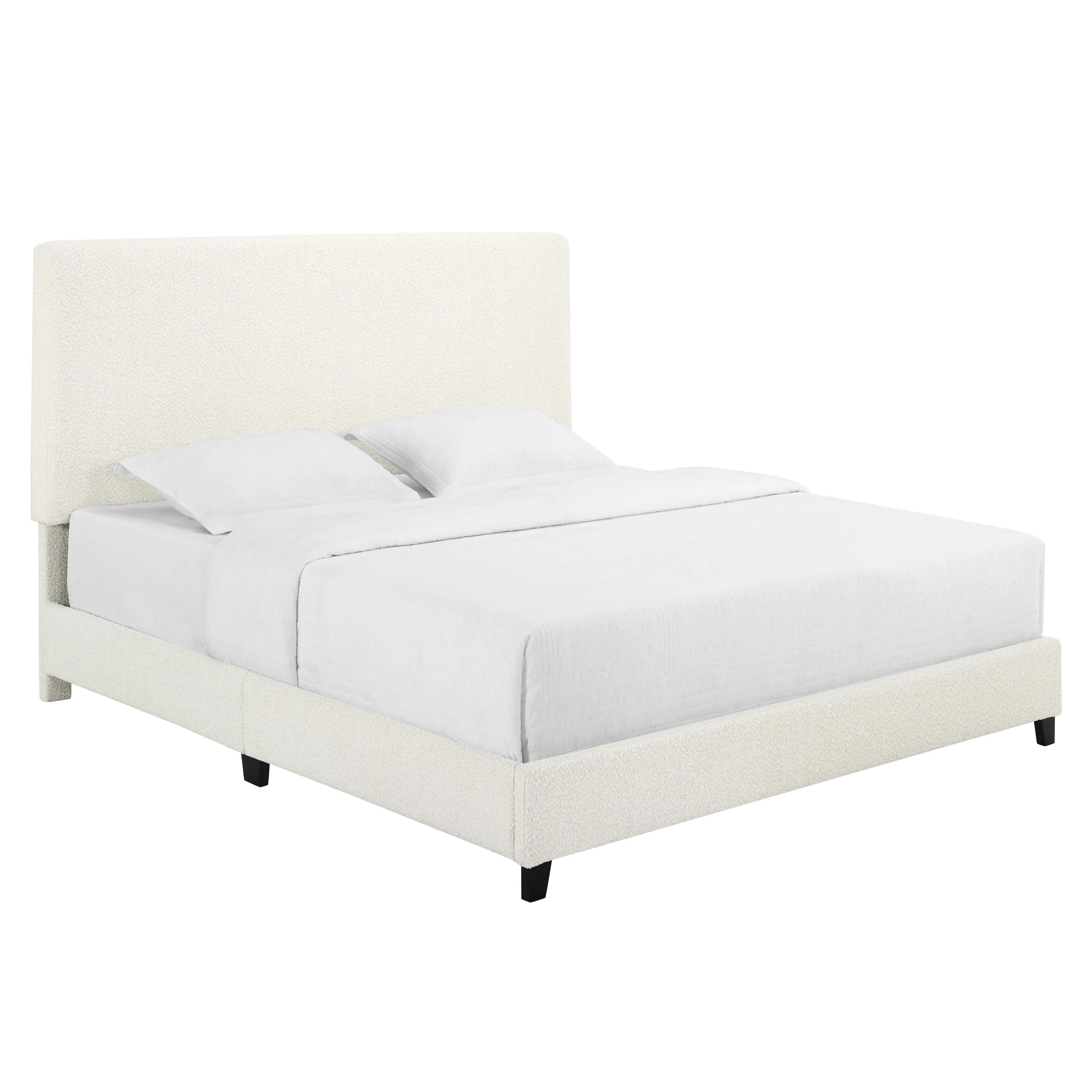 Walker Edison | Boucle Upholstered Platform Bed - Image 4