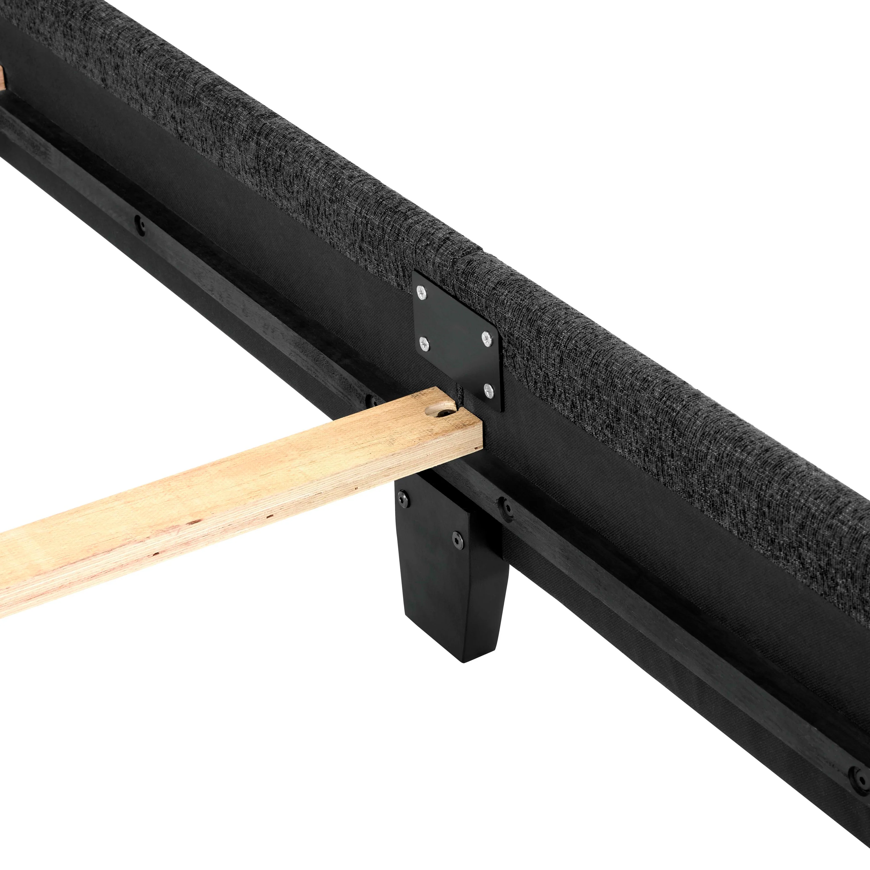 Walker Edison | King Size Charcoal Grey Upholstered Platform Bed - Image 14