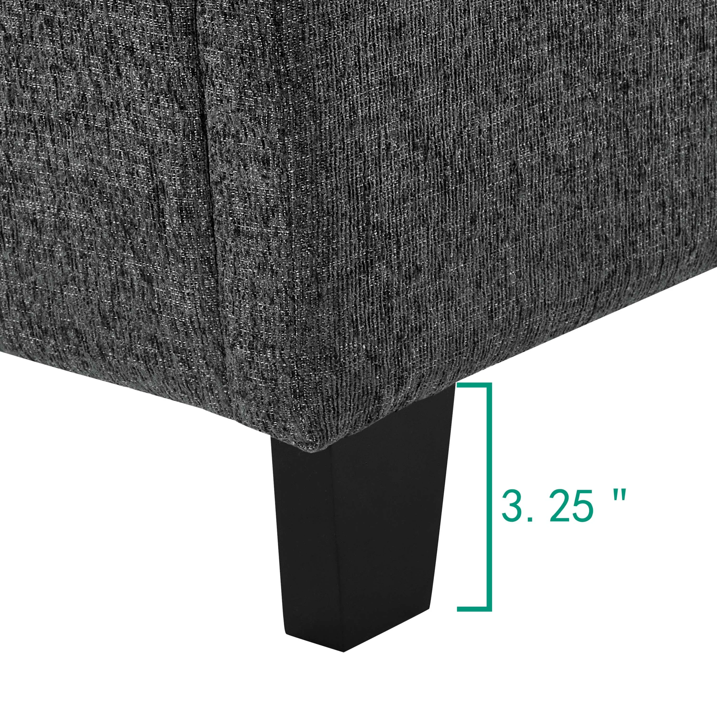 Walker Edison | King Size Charcoal Grey Upholstered Platform Bed - Image 16