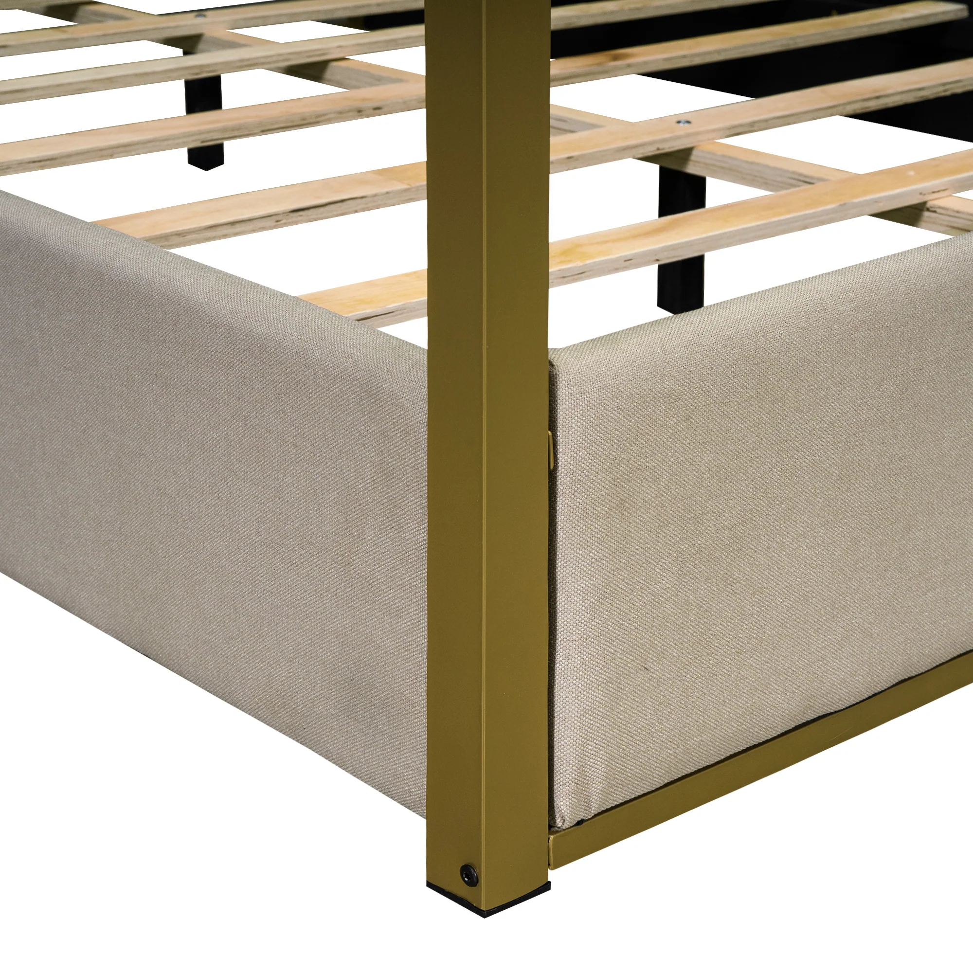 Walker Edison | Queen Size Upholstery Canopy Platform Bed - Image 10