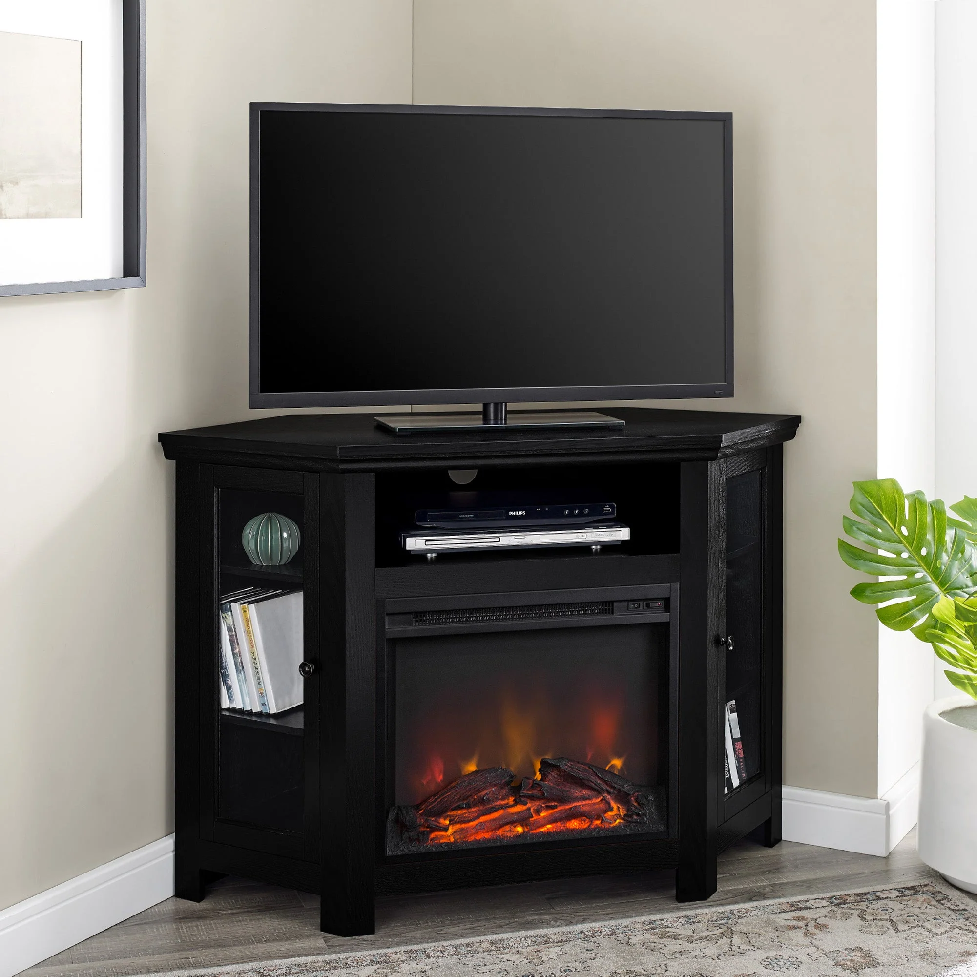 Barn 48" Wood Corner Fireplace TV Stand - Image 10