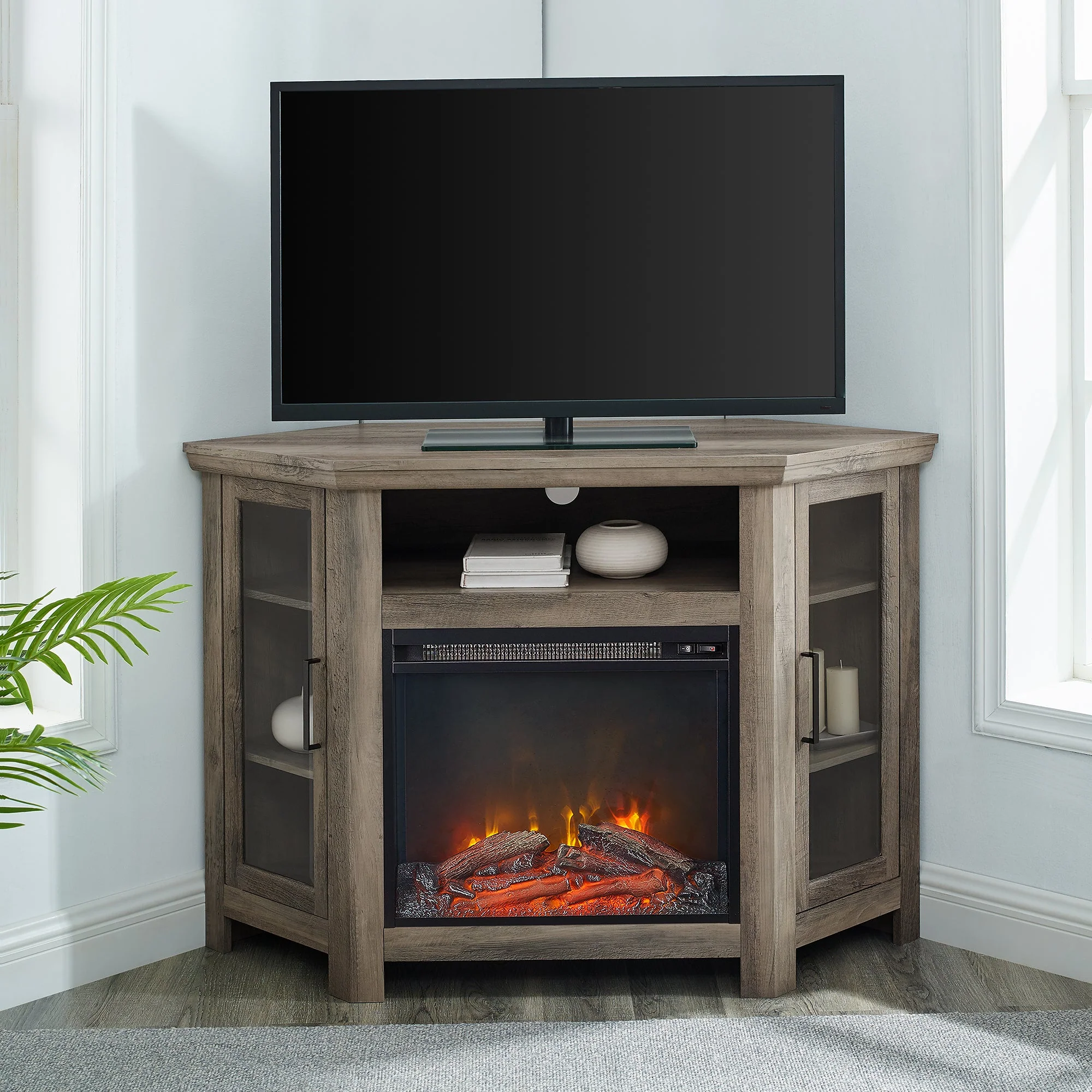 Barn 48" Wood Corner Fireplace TV Stand - Image 13