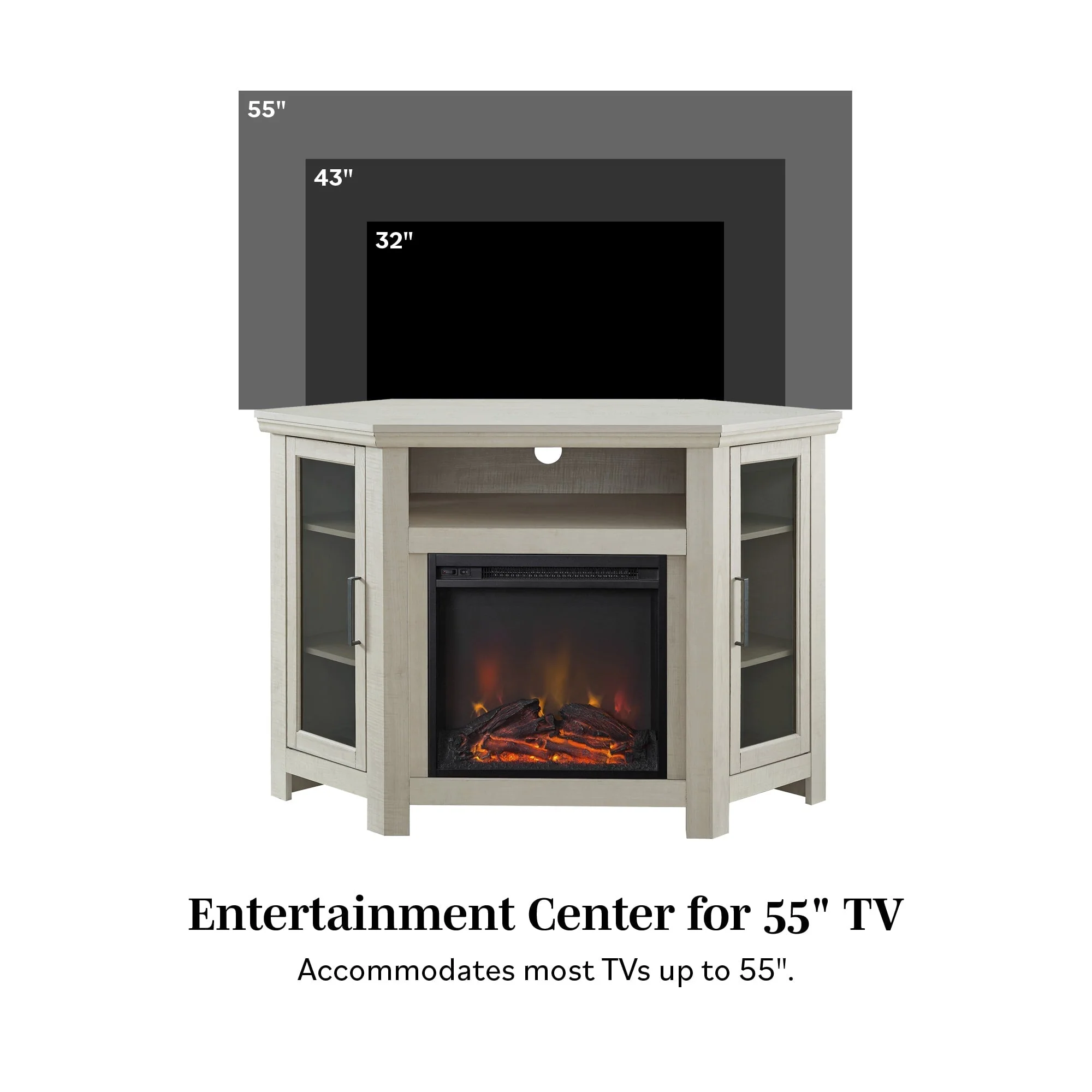 Barn 48" Wood Corner Fireplace TV Stand - Image 15