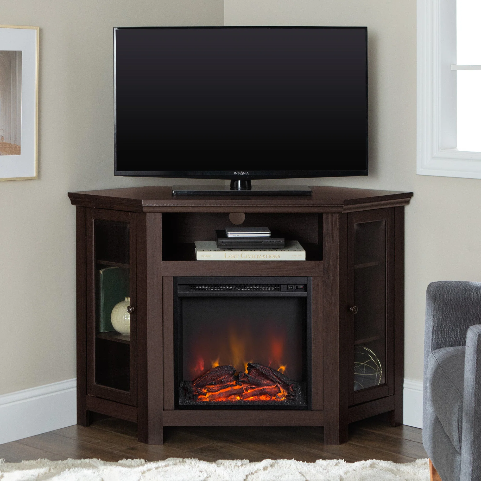 Barn 48" Wood Corner Fireplace TV Stand - Image 19