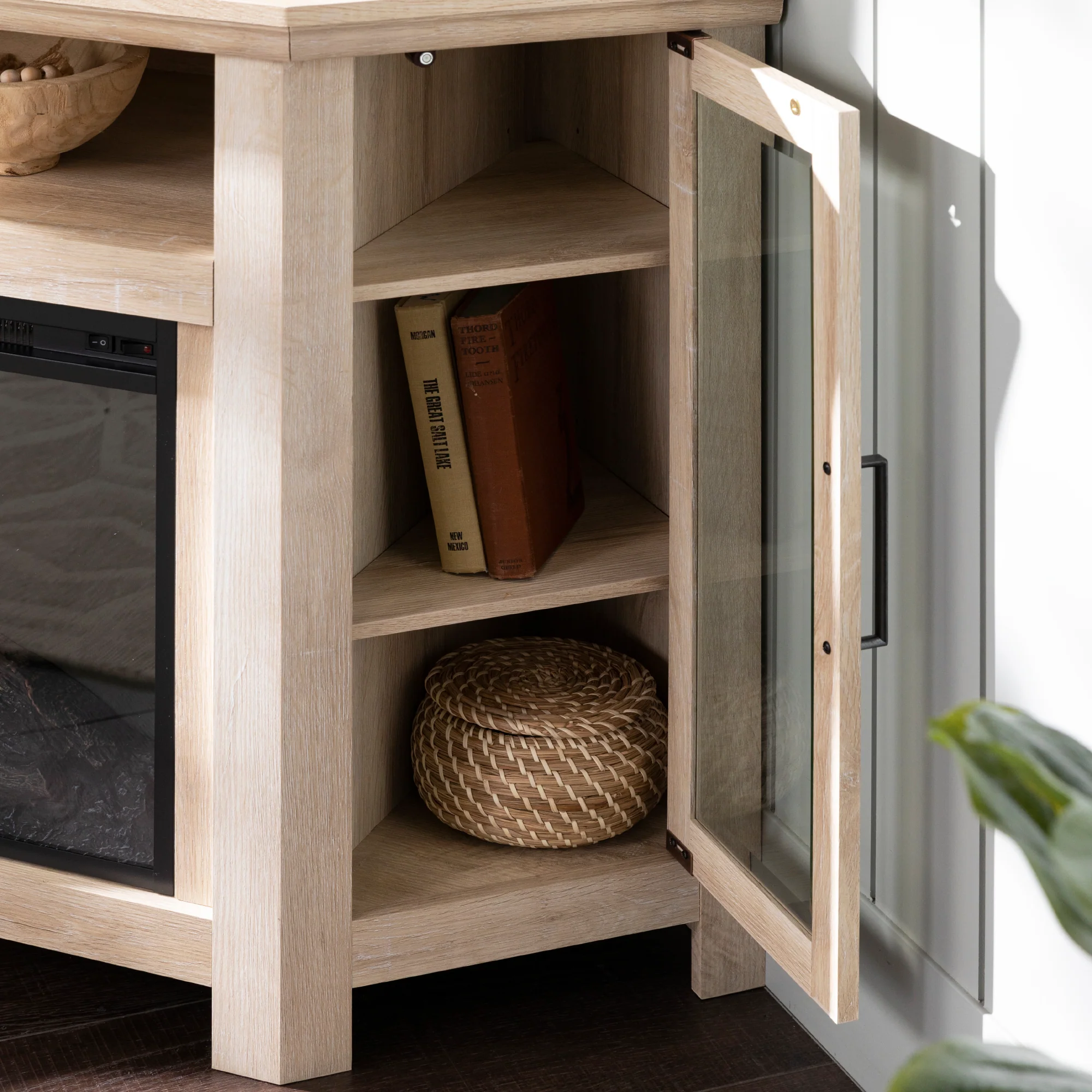 Barn 48" Wood Corner Fireplace TV Stand - Image 6