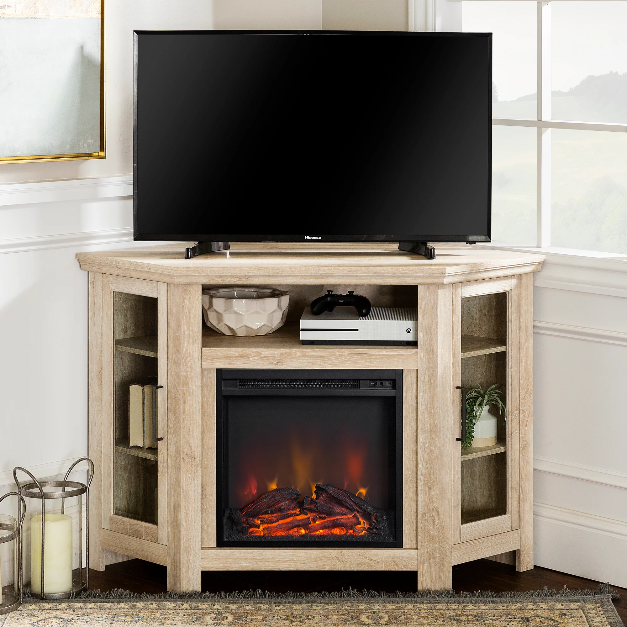 Barn 48" Wood Corner Fireplace TV Stand - Image 7