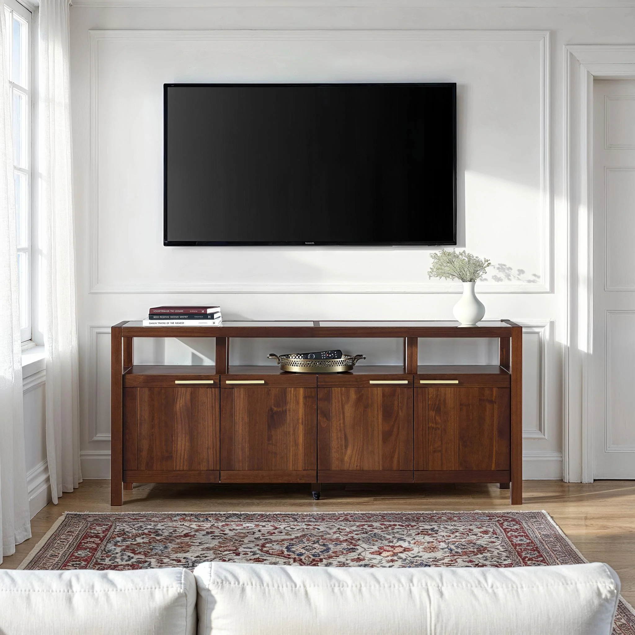 Isla Modern TV Stand with Glass Top - Image 16