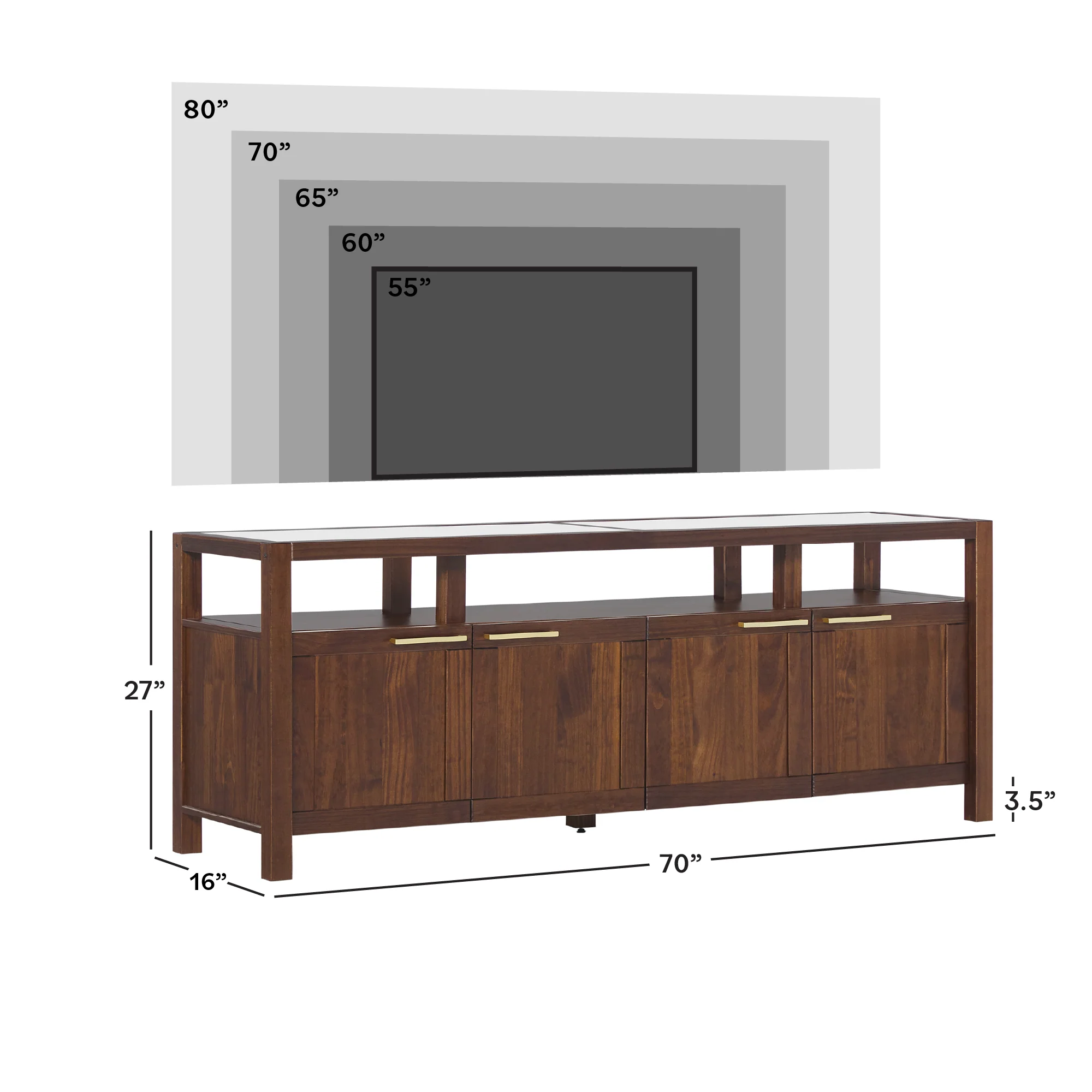 Isla Modern TV Stand with Glass Top - Image 18