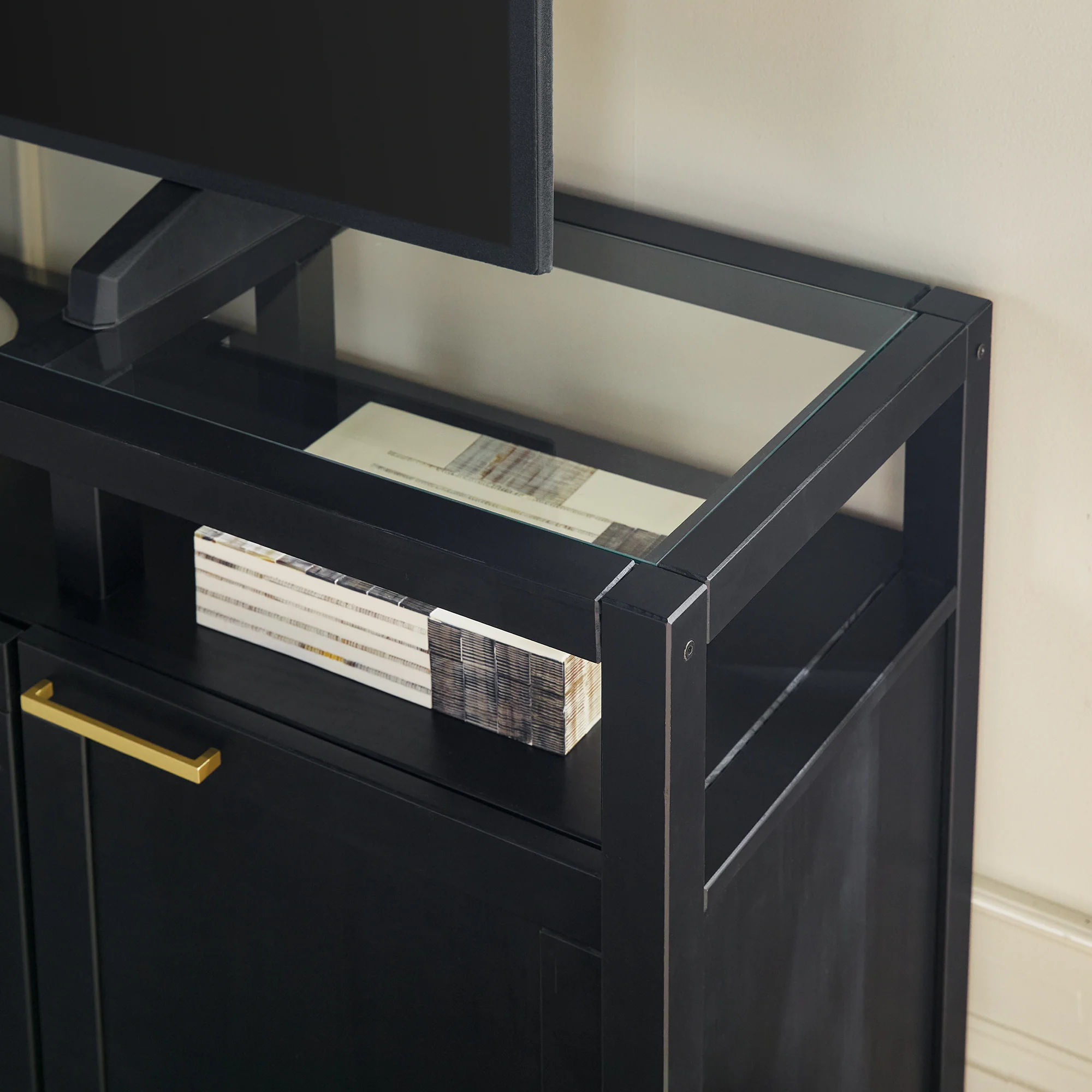 Isla Modern TV Stand with Glass Top - Image 30