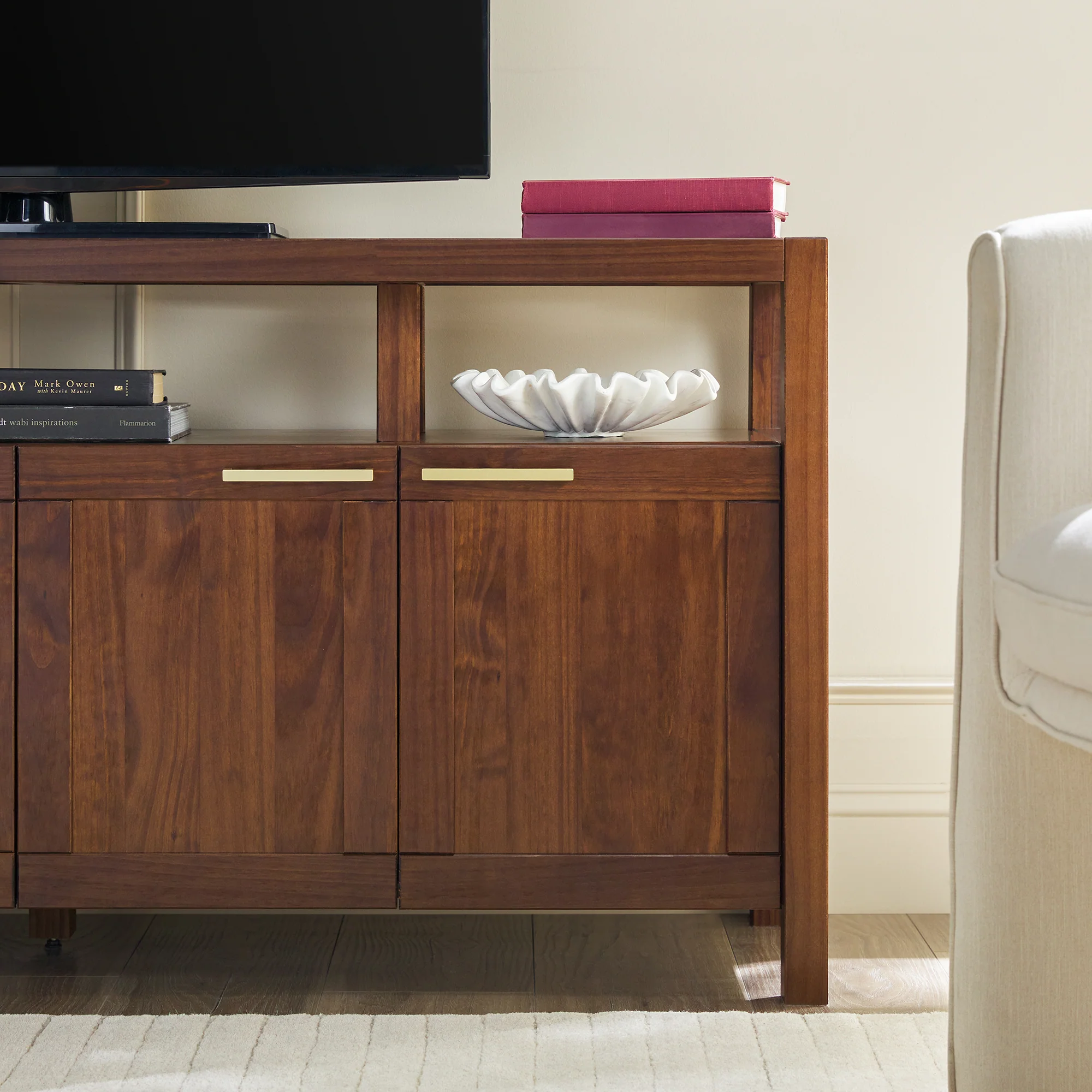 Isla Modern TV Stand with Glass Top - Image 4