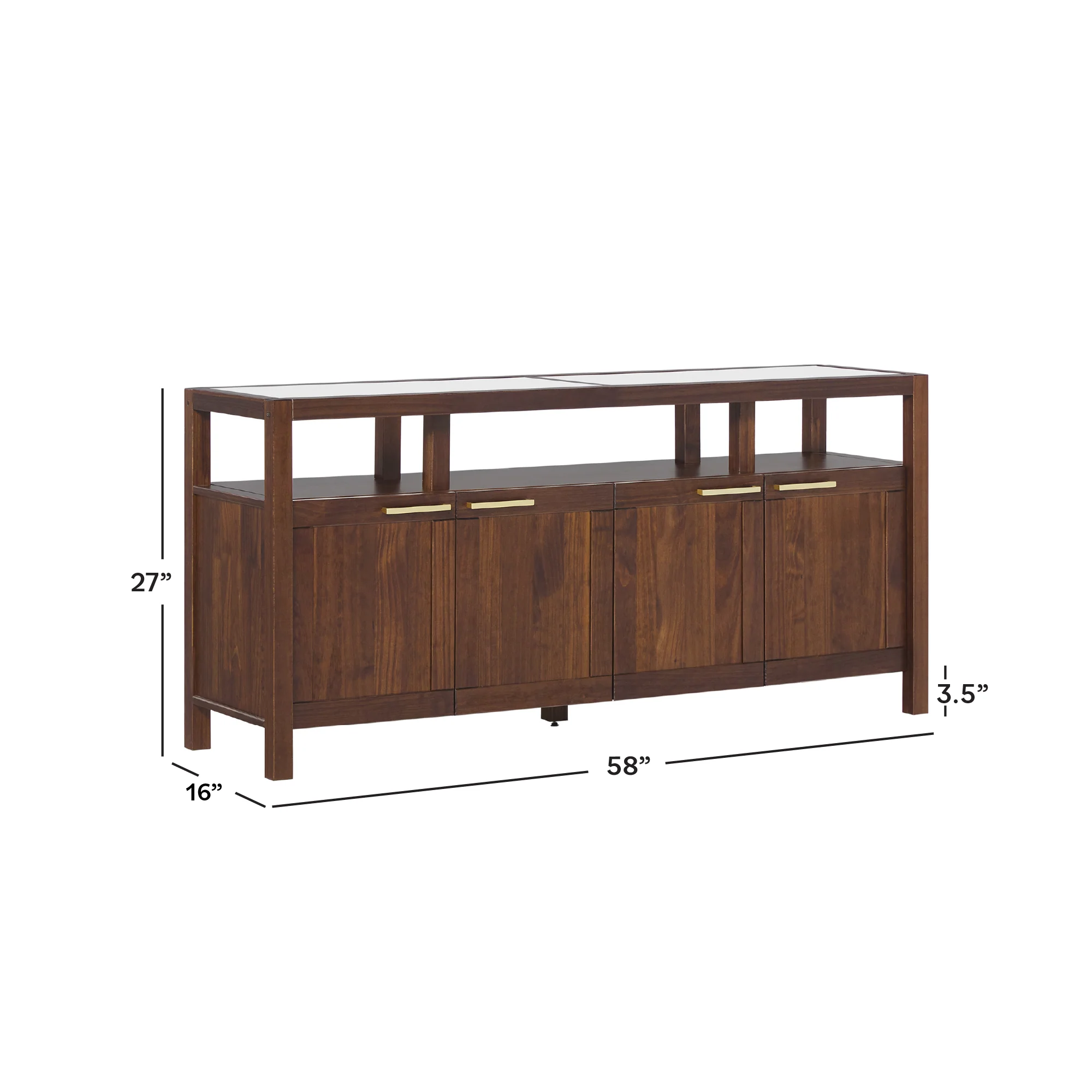 Isla Modern TV Stand with Glass Top - Image 6