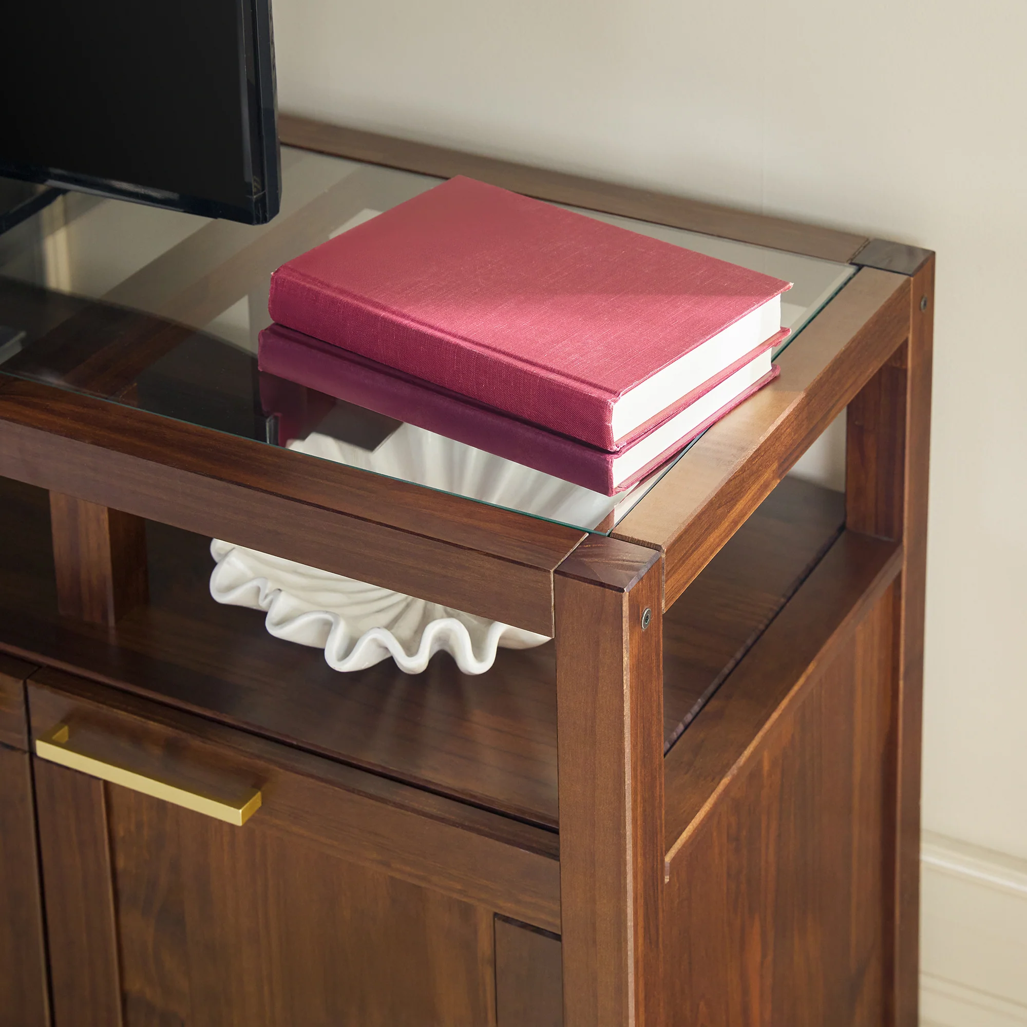 Isla Modern TV Stand with Glass Top - Image 9