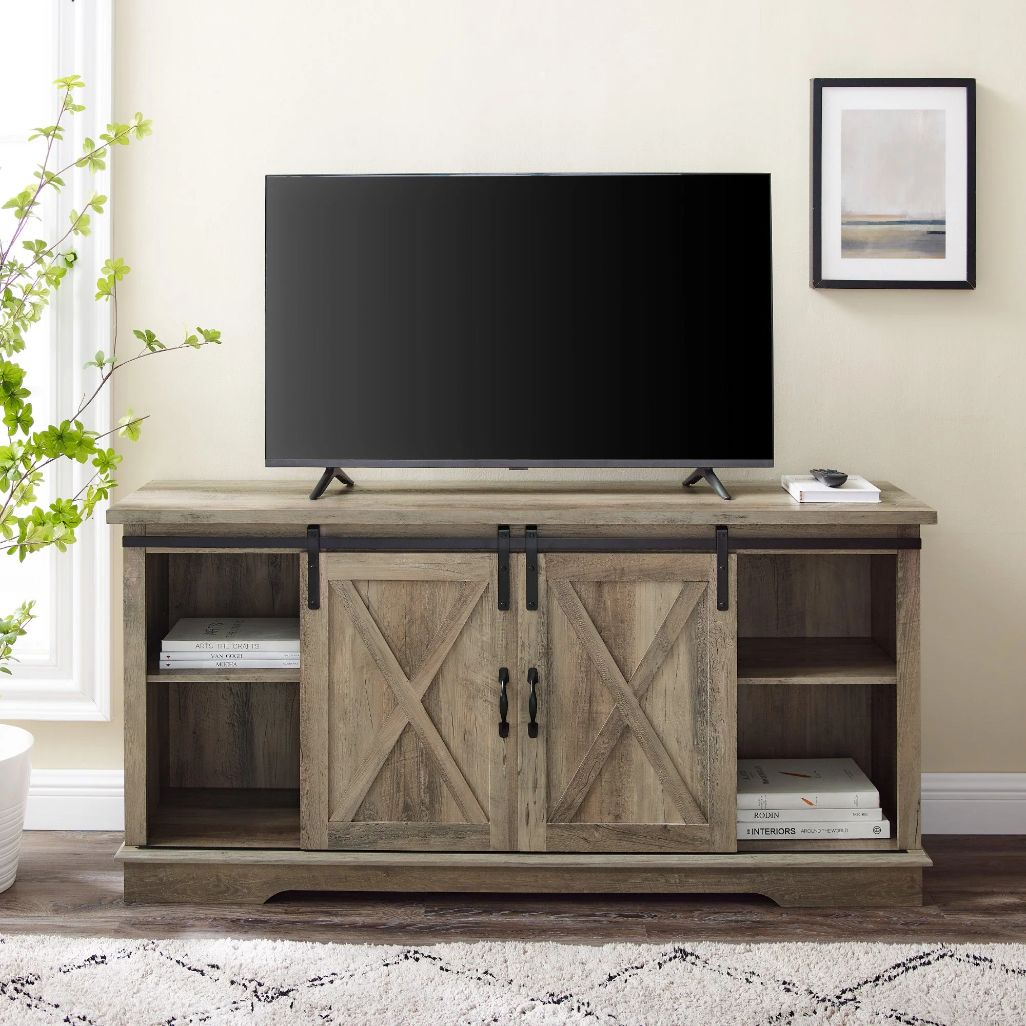 58" Sliding Barn Door TV Stand - Image 8