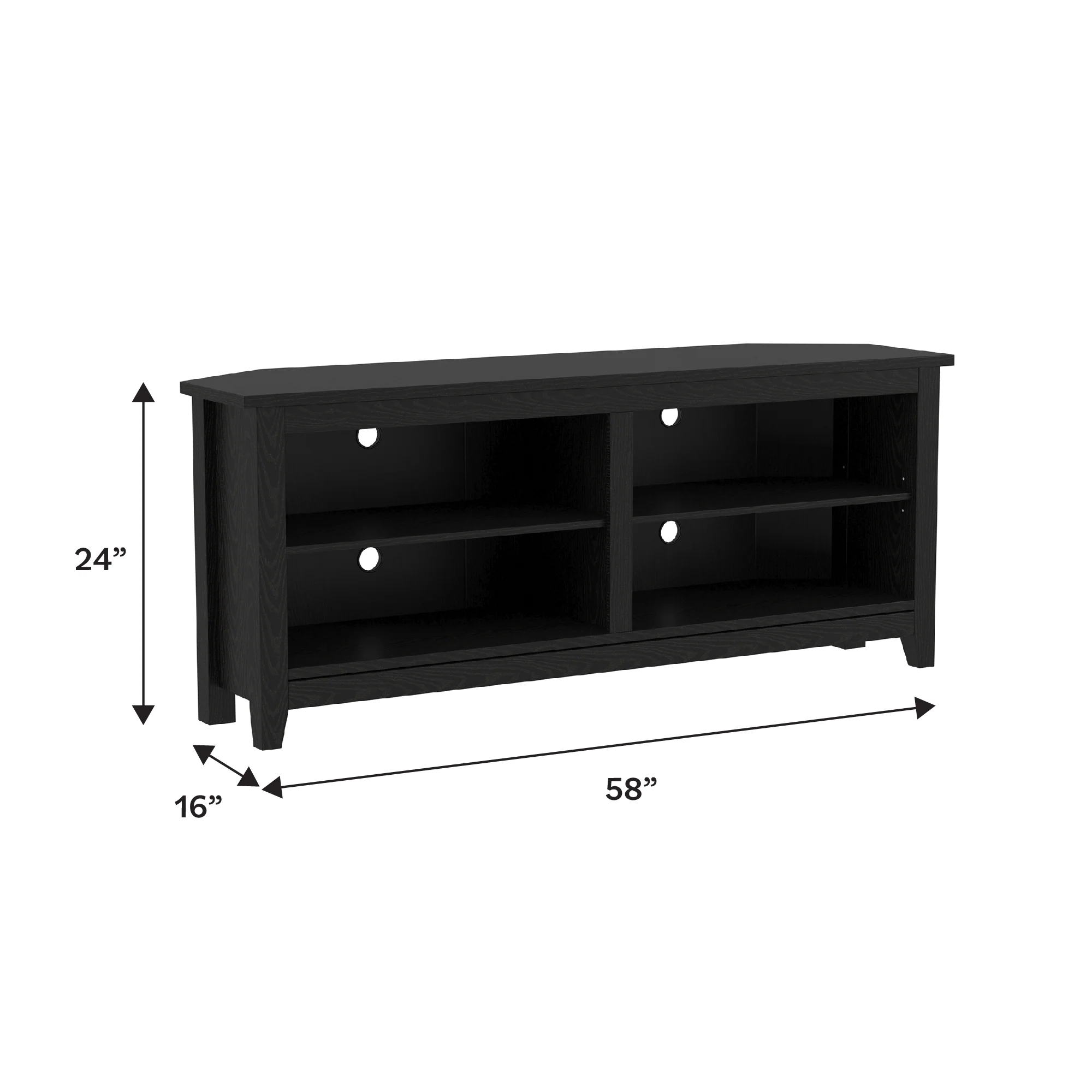 58" Transitional Wood Corner TV Stand - Image 3
