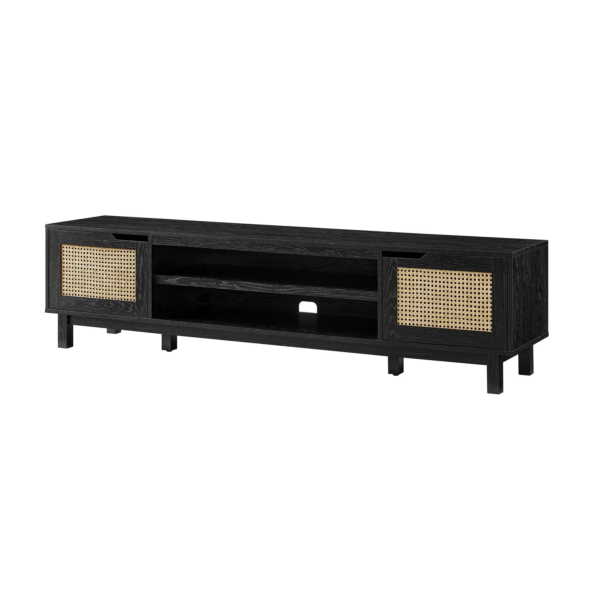 Hamkke Boho 2-Door Faux Rattan TV Stand - Image 15