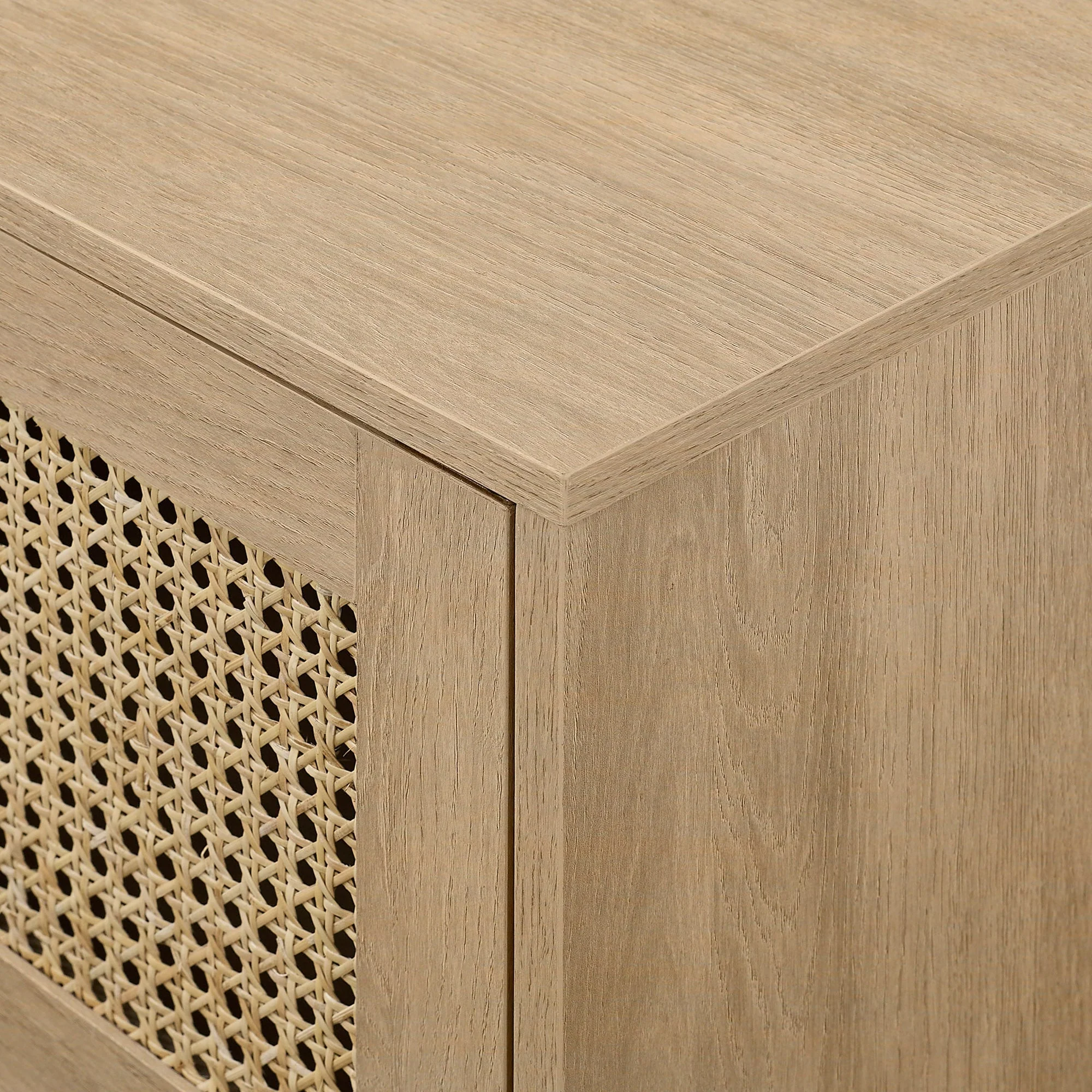 Hamkke Boho 2-Door Faux Rattan TV Stand - Image 4