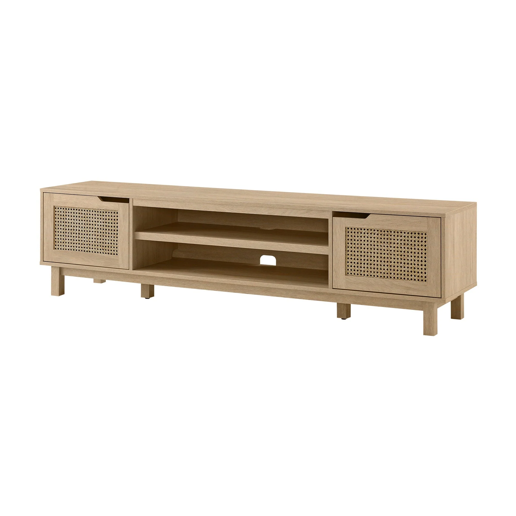 Hamkke Boho 2-Door Faux Rattan TV Stand - Image 8