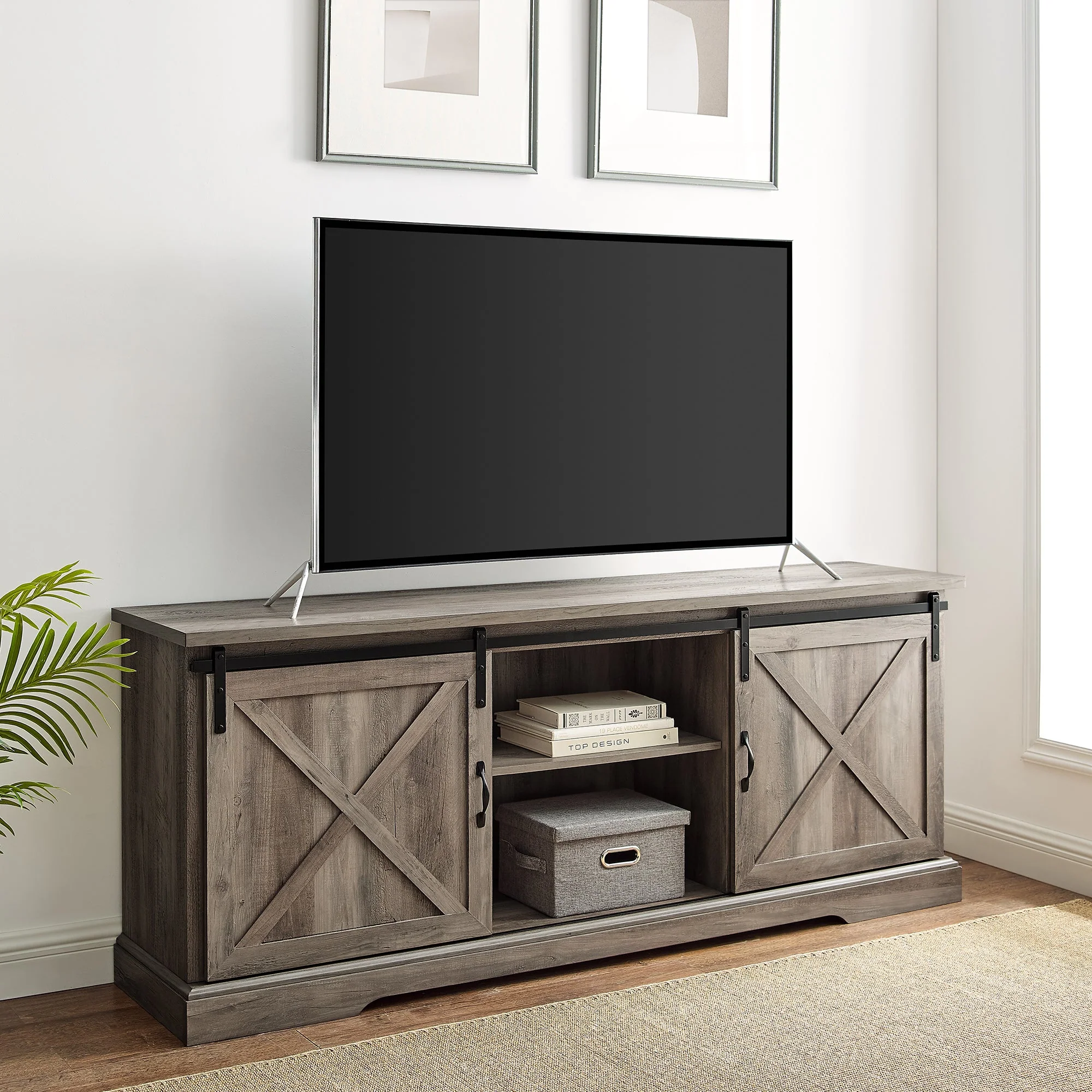 70" Sliding Barn Door TV Console - Image 5