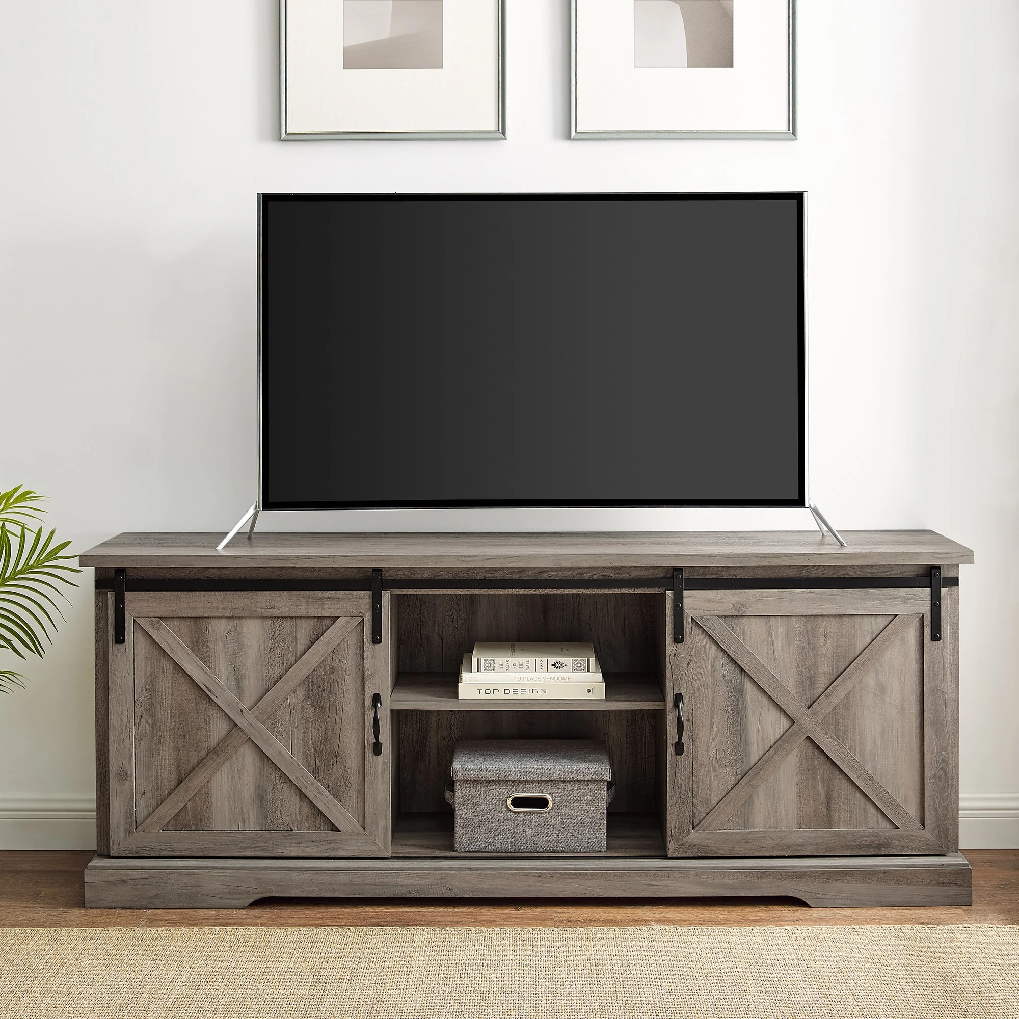 70" Sliding Barn Door TV Console - Image 7
