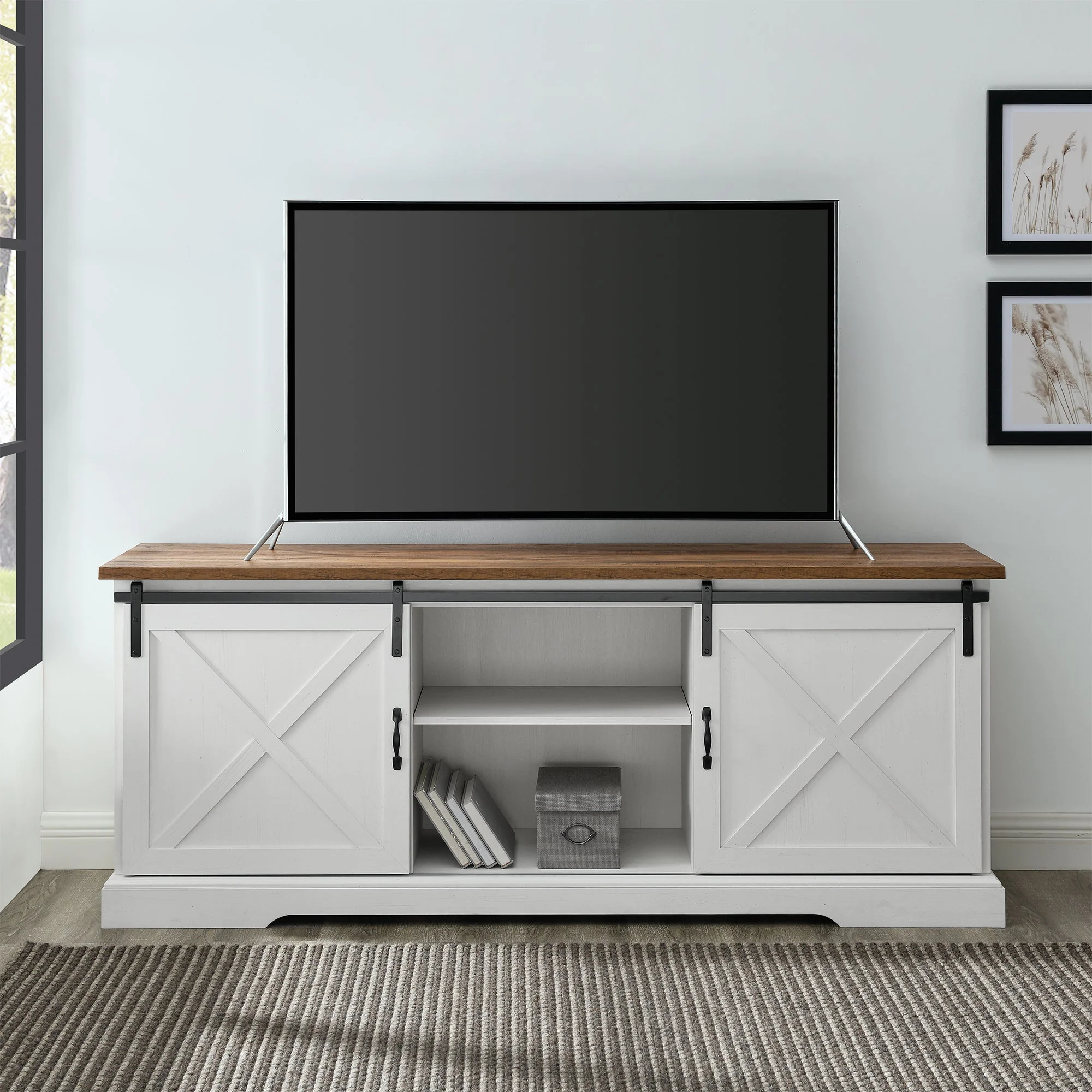 70" Sliding Barn Door TV Console - Image 9