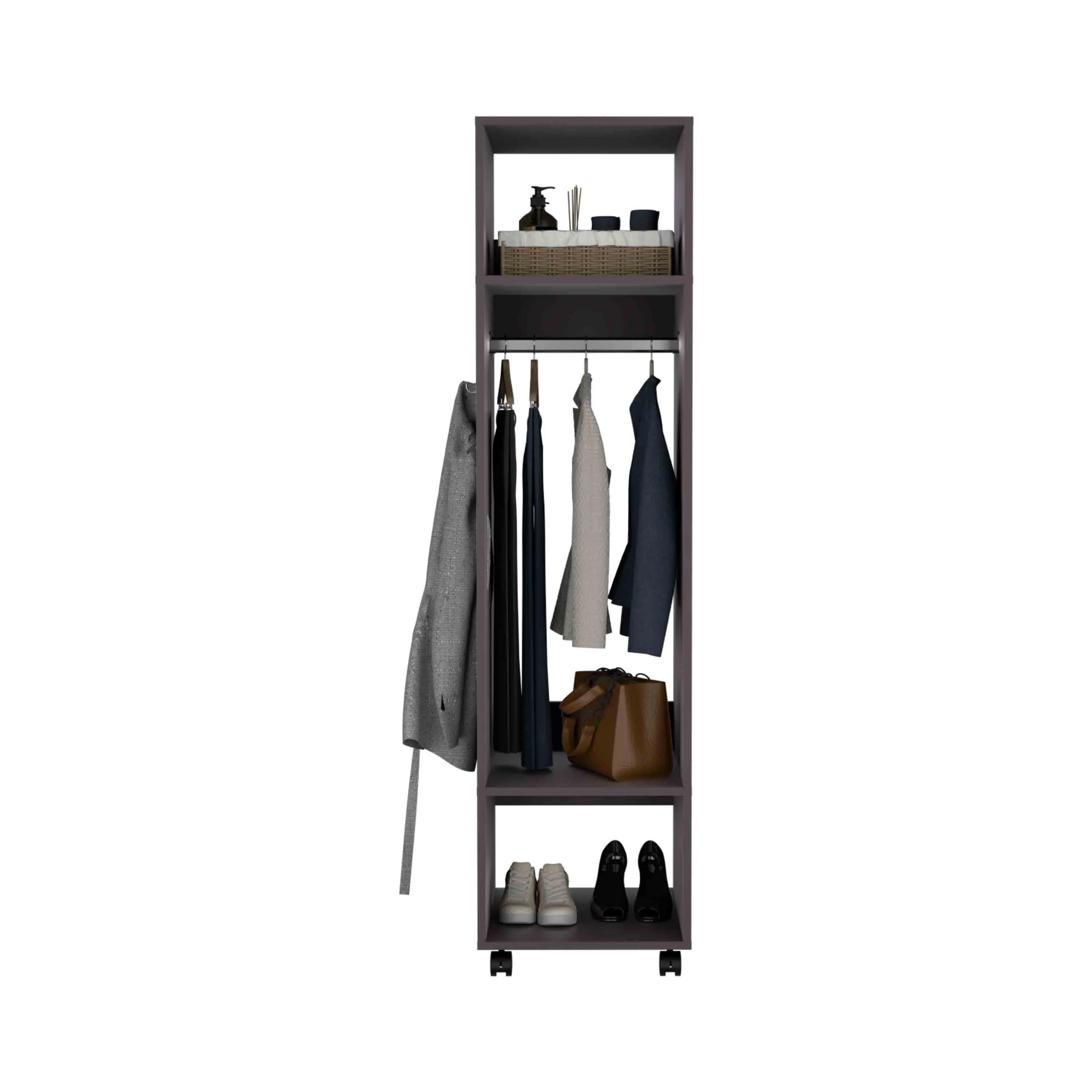 Walker Edison | Minimalist Tall Wardrobe Armoire Storage Cabinet with Mirrorlook - Image 3