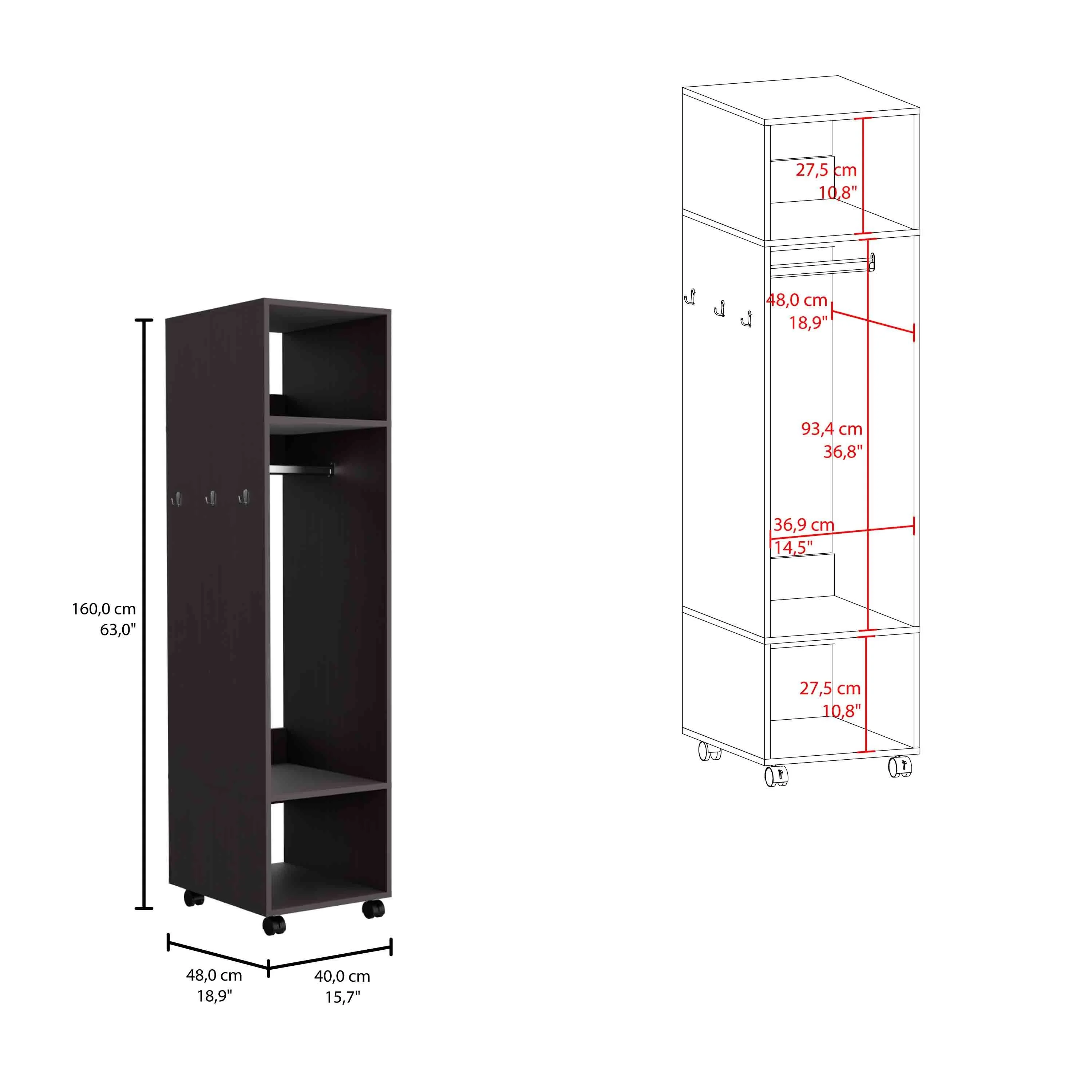 Walker Edison | Minimalist Tall Wardrobe Armoire Storage Cabinet with Mirrorlook - Image 7