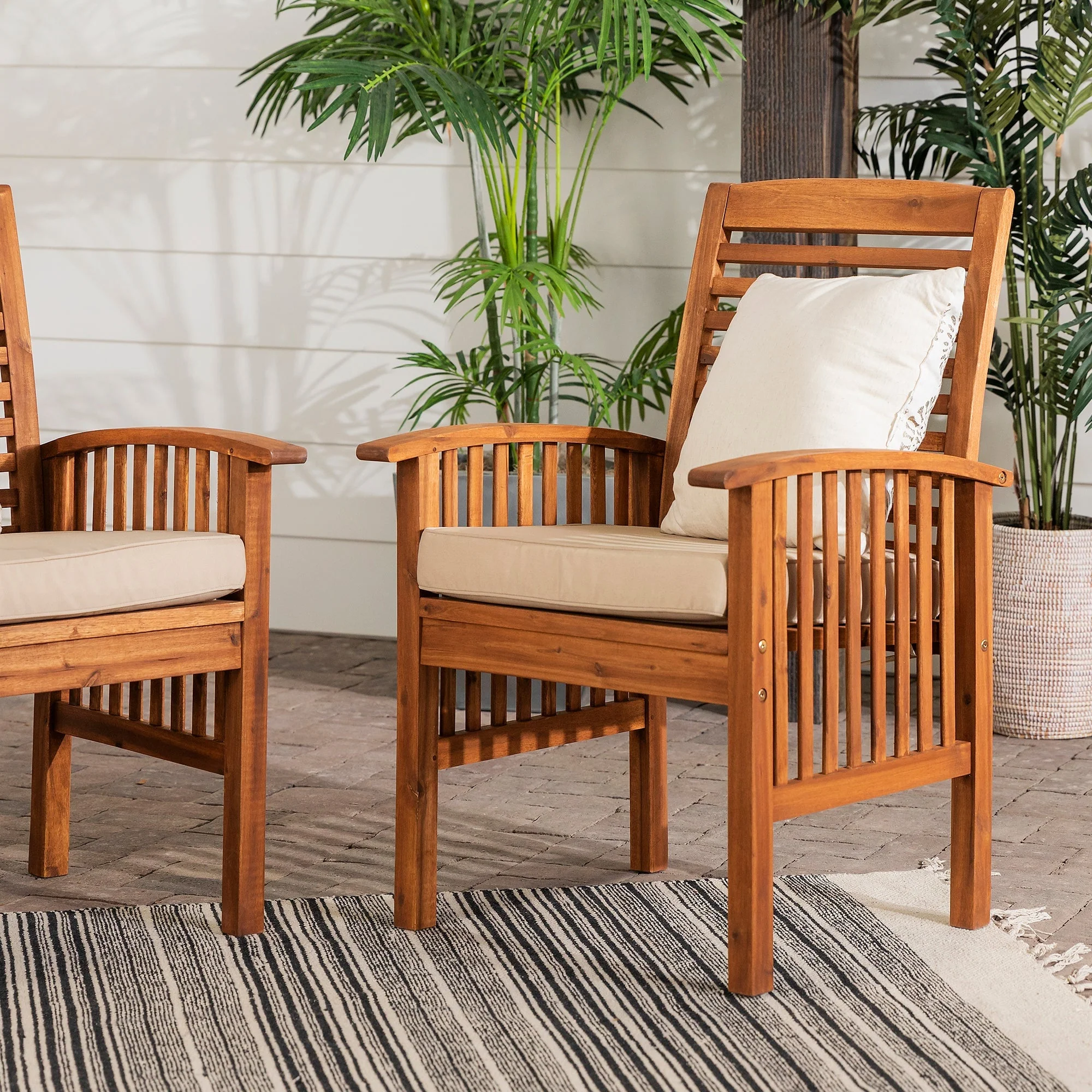 Midland Outdoor Patio Chairs with Cushions, Set of 2 - Image 4
