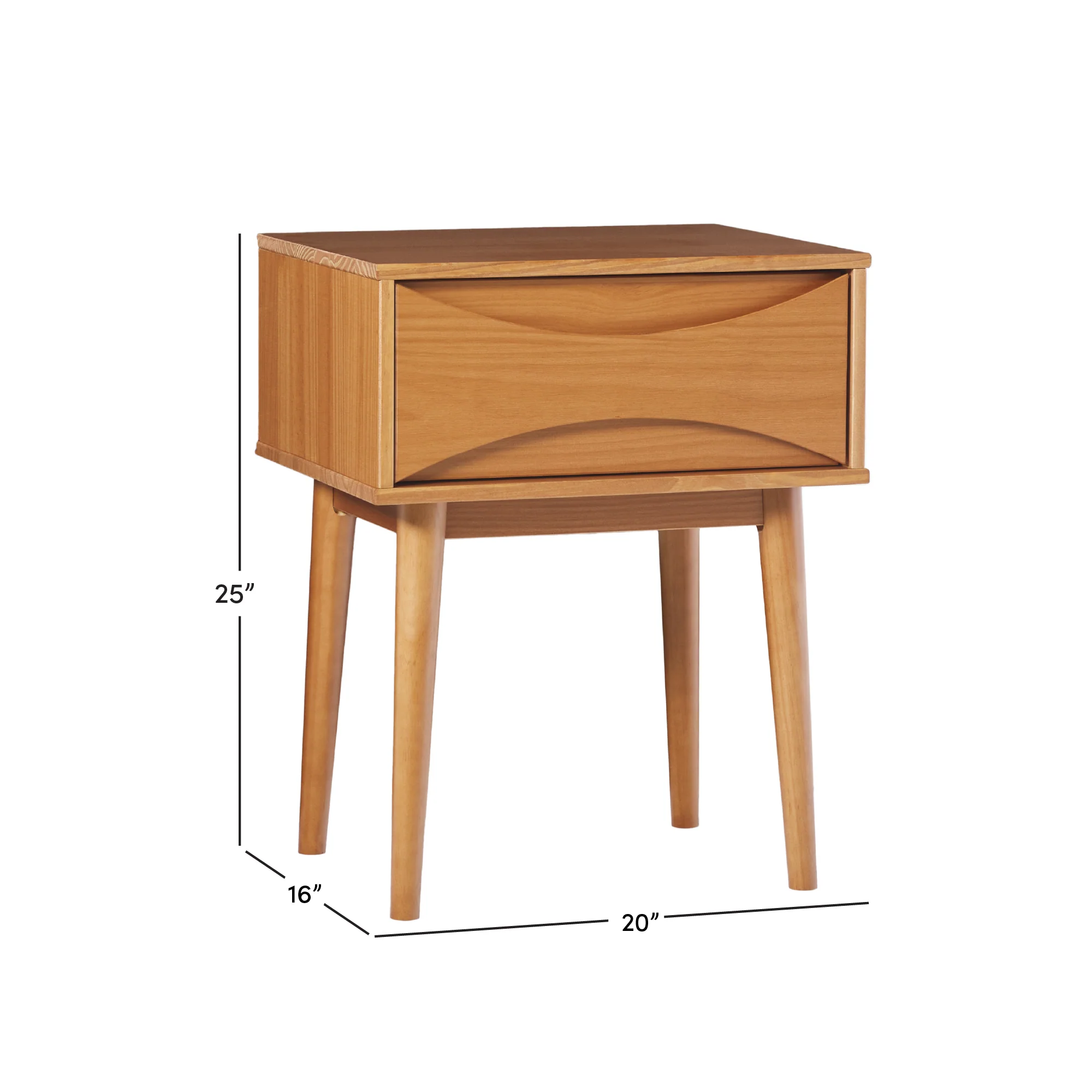 Atticus Solid Wood Mid-Century Modern Nightstand - Image 6