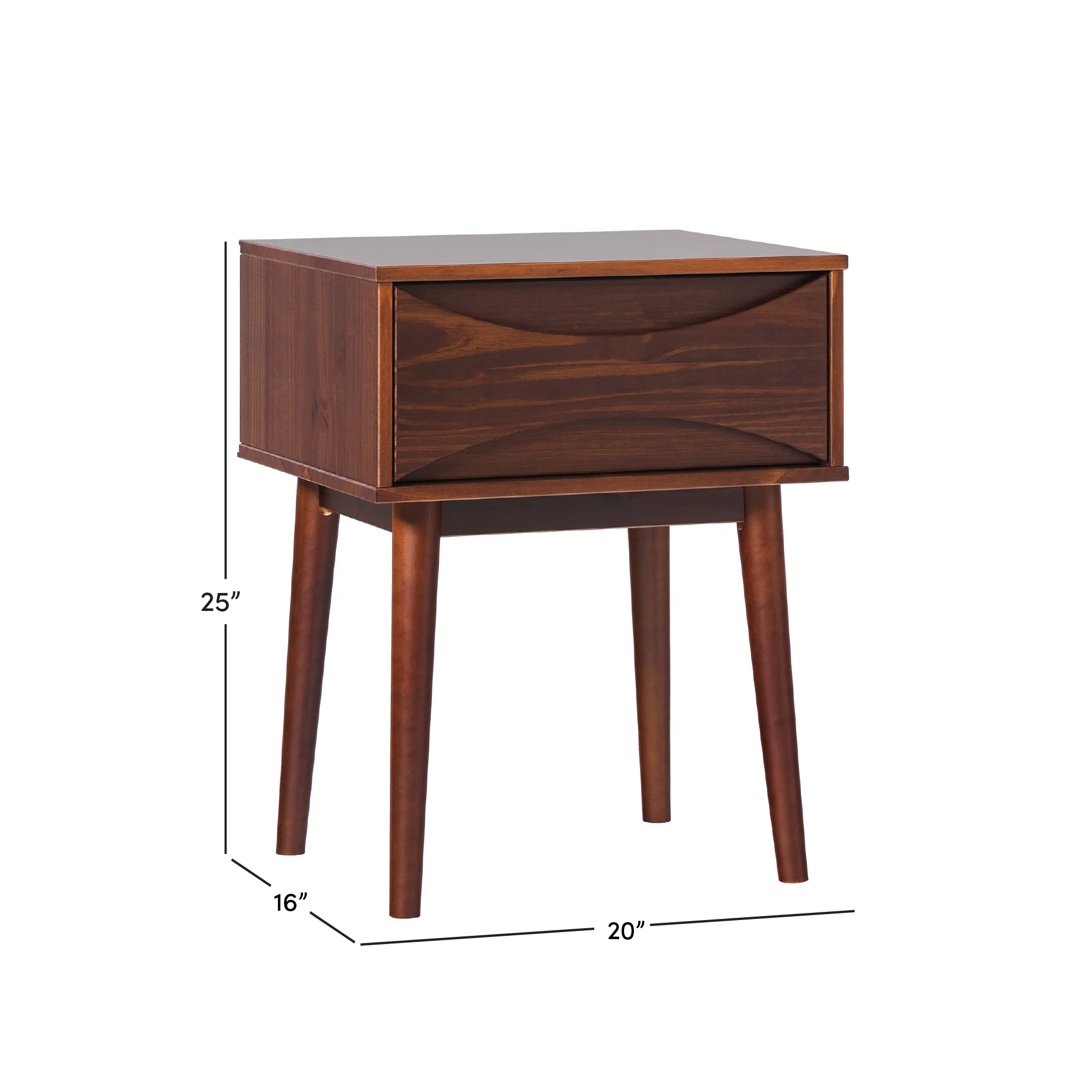 Atticus Solid Wood Mid-Century Modern Nightstand - Image 8