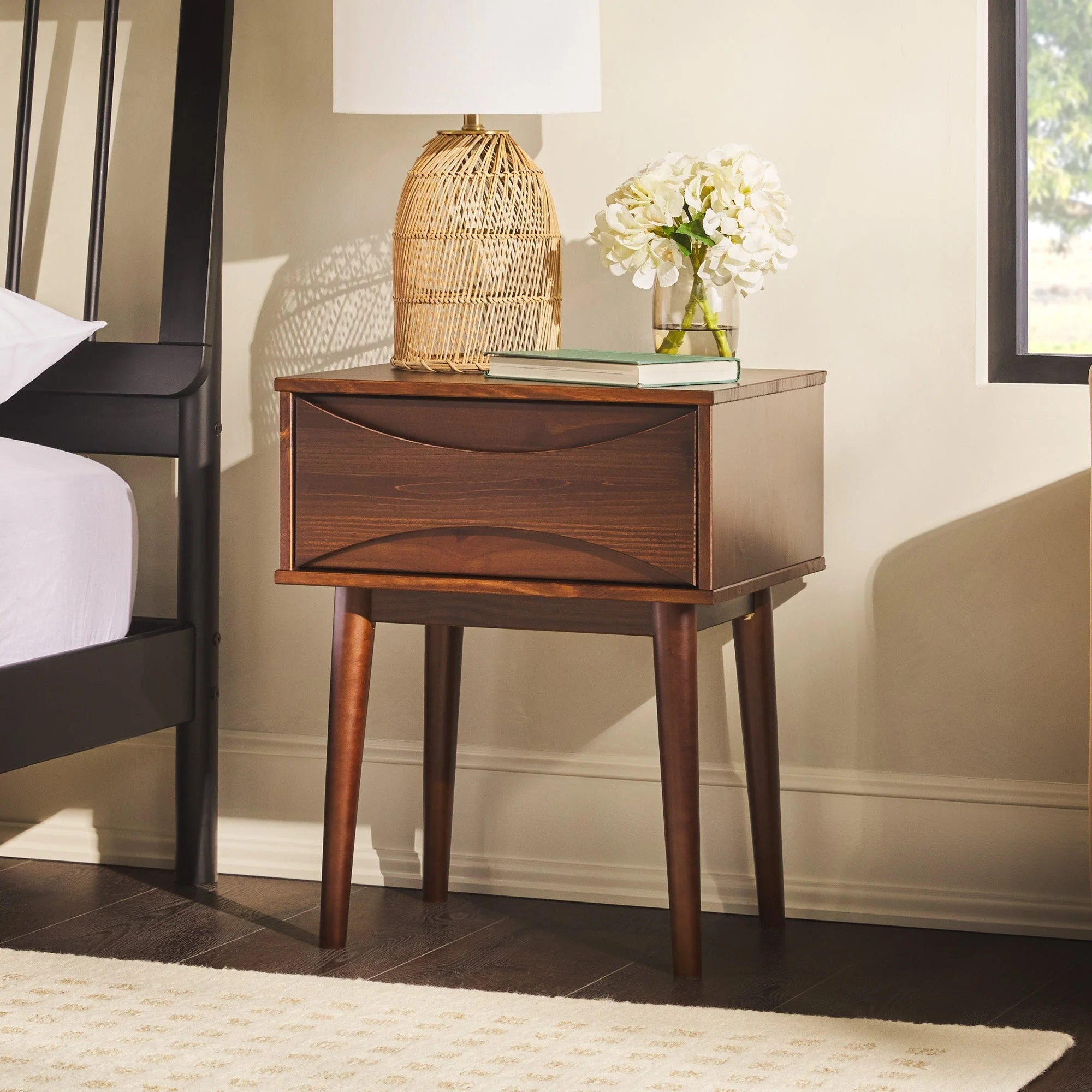 Atticus Solid Wood Mid-Century Modern Nightstand - Image 9