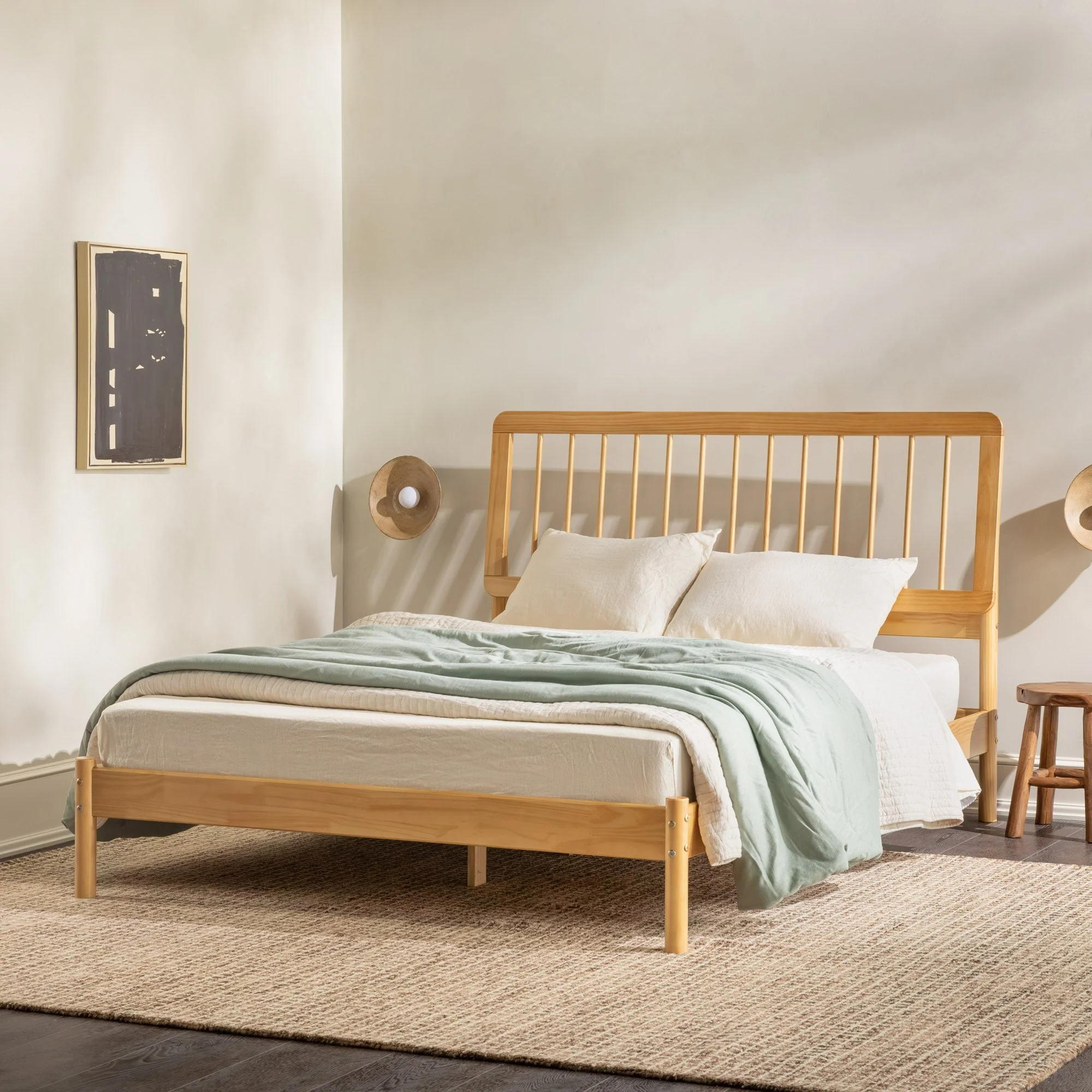 Cama Mid-Century Modern Solid Wood Spindle Bedframe - Image 11