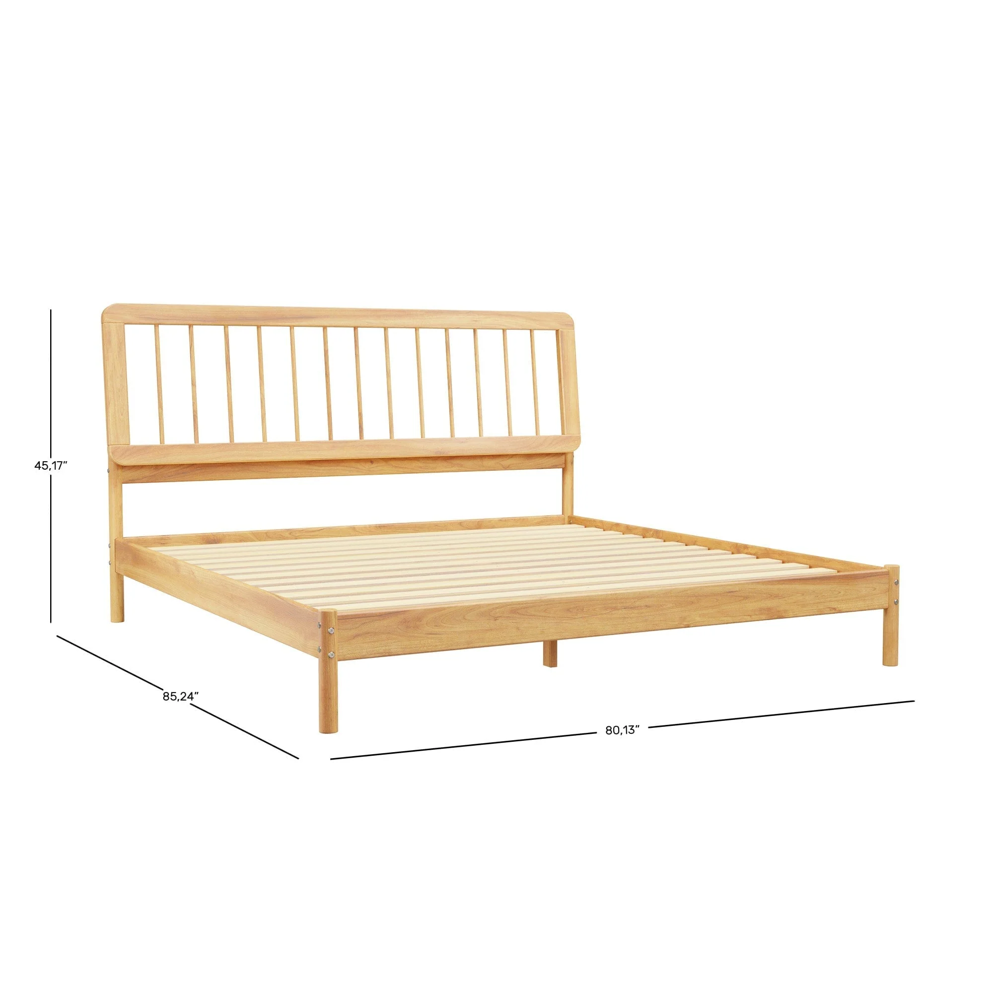 Cama Mid-Century Modern Solid Wood Spindle Bedframe - Image 21