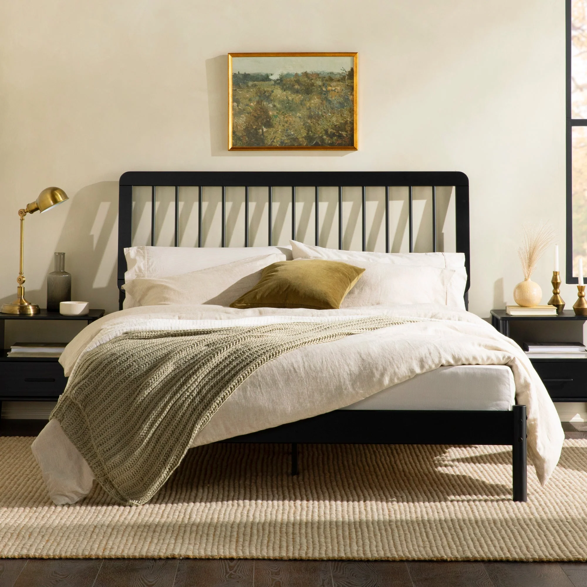Cama Mid-Century Modern Solid Wood Spindle Bedframe - Image 3