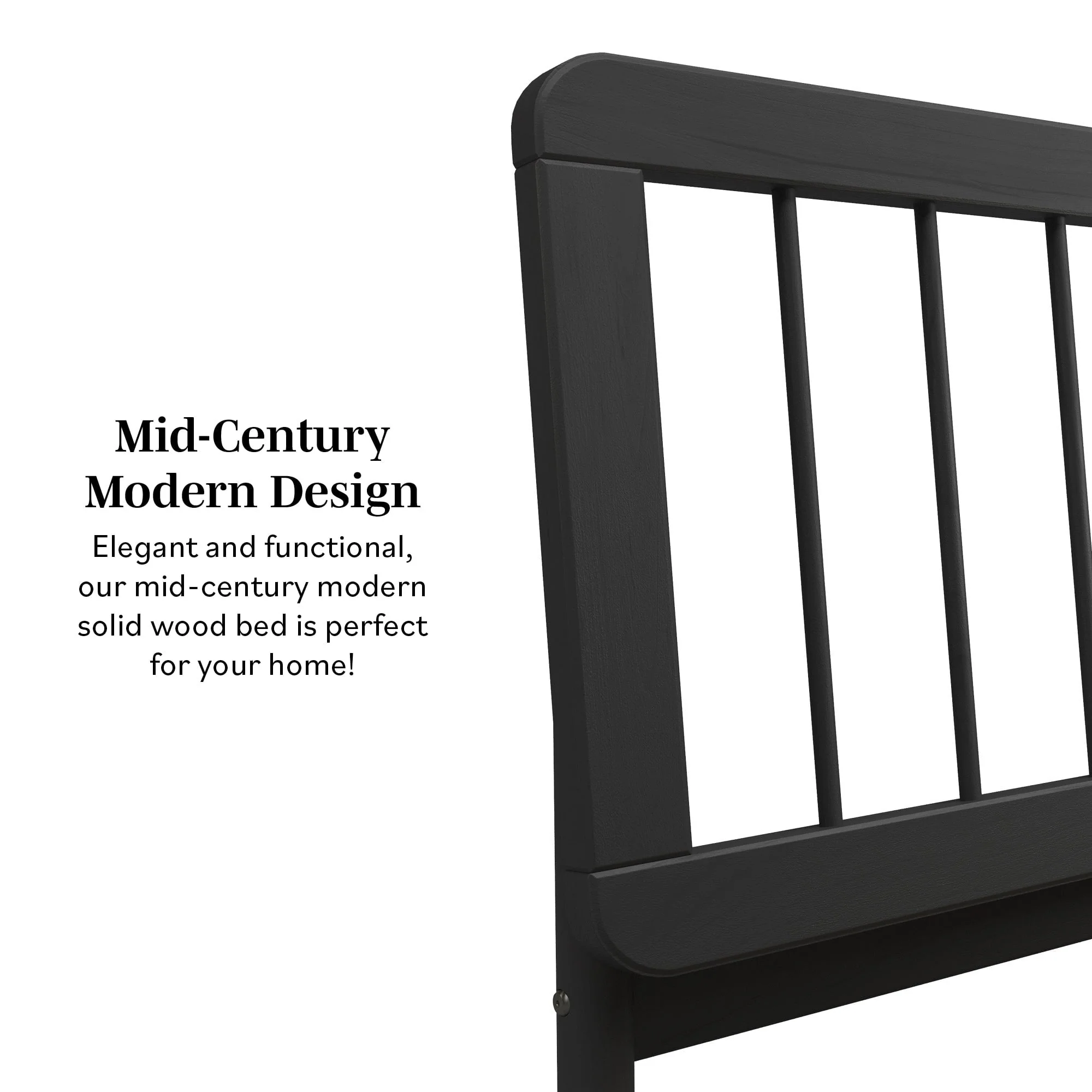 Cama Mid-Century Modern Solid Wood Spindle Bedframe - Image 31