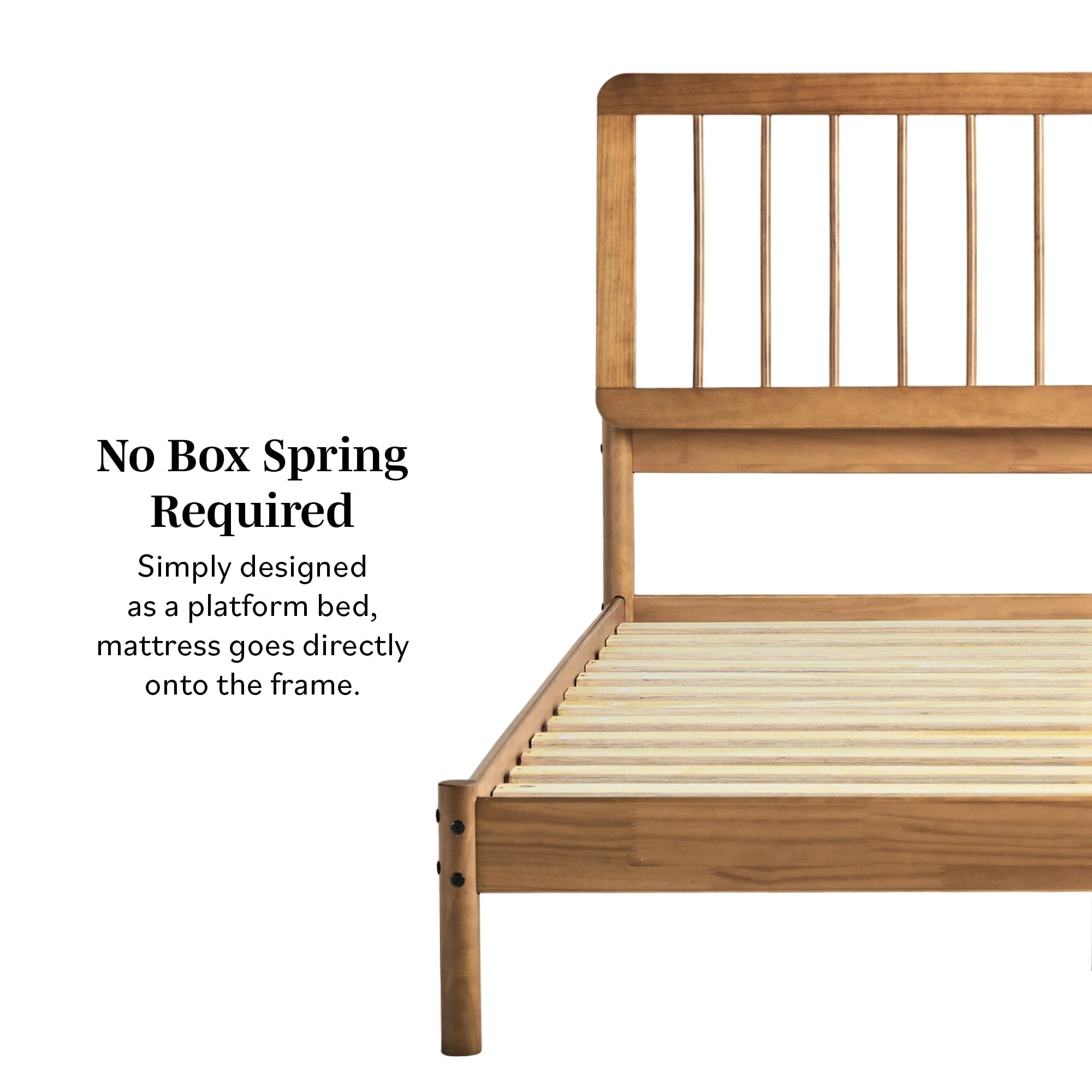 Cama Mid-Century Modern Solid Wood Spindle Bedframe - Image 4