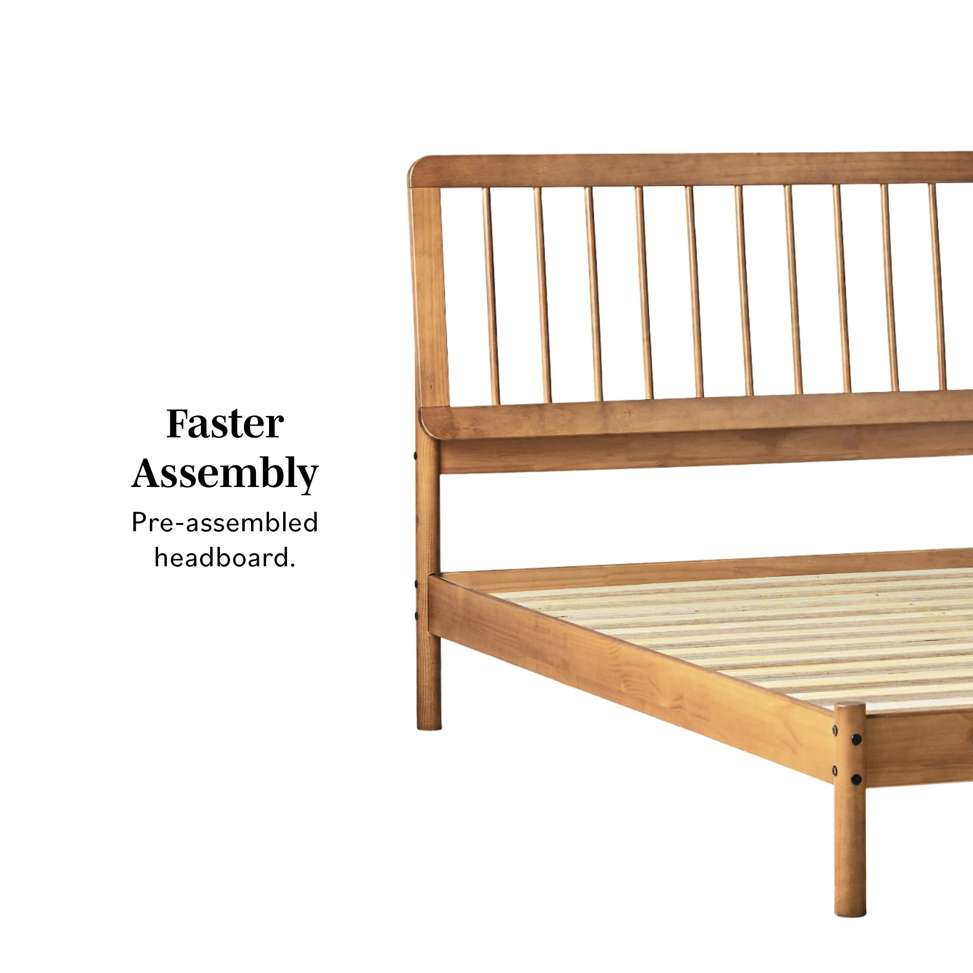 Cama Mid-Century Modern Solid Wood Spindle Bedframe - Image 5