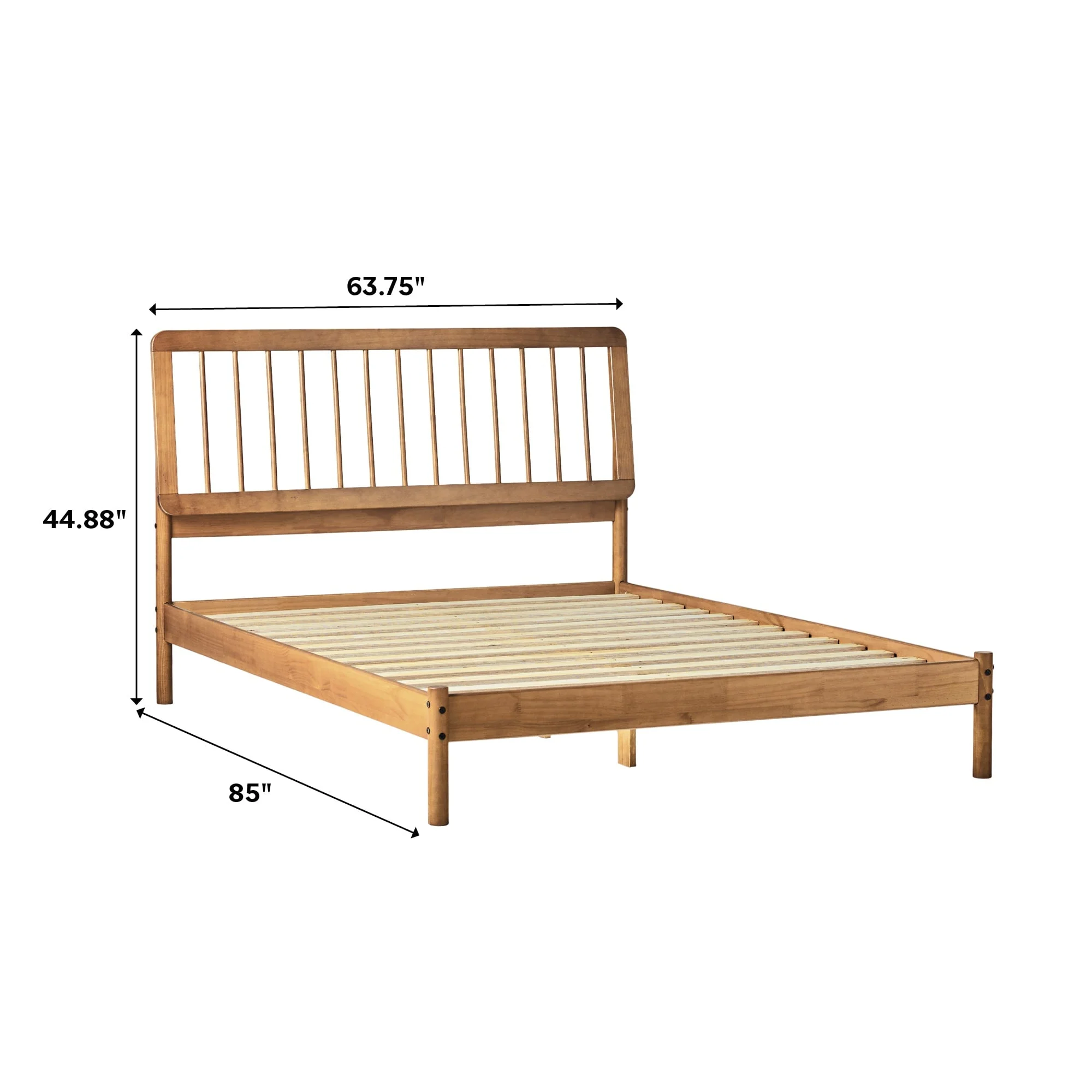 Cama Mid-Century Modern Solid Wood Spindle Bedframe - Image 6