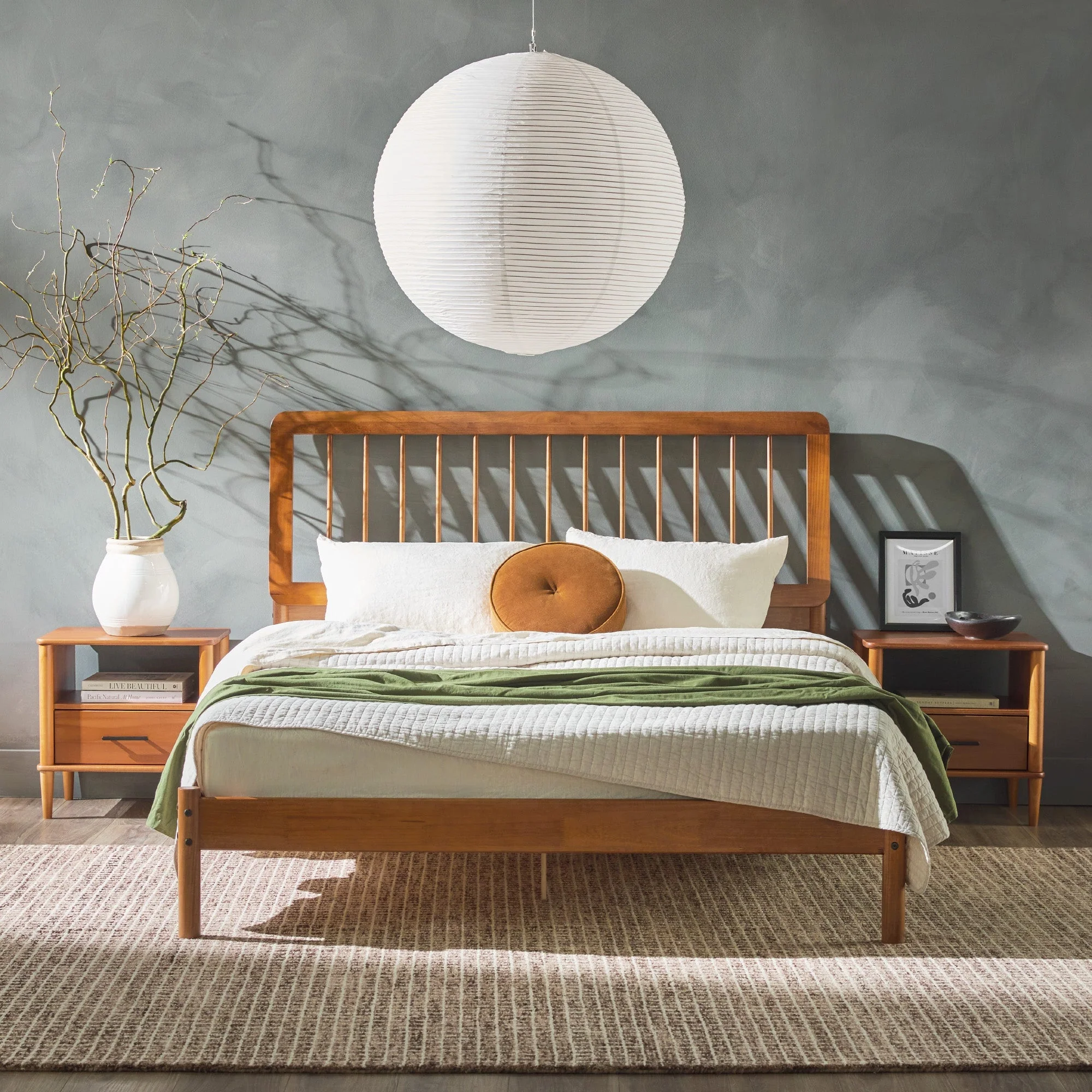 Cama Mid-Century Modern Solid Wood Spindle Bedframe - Image 7