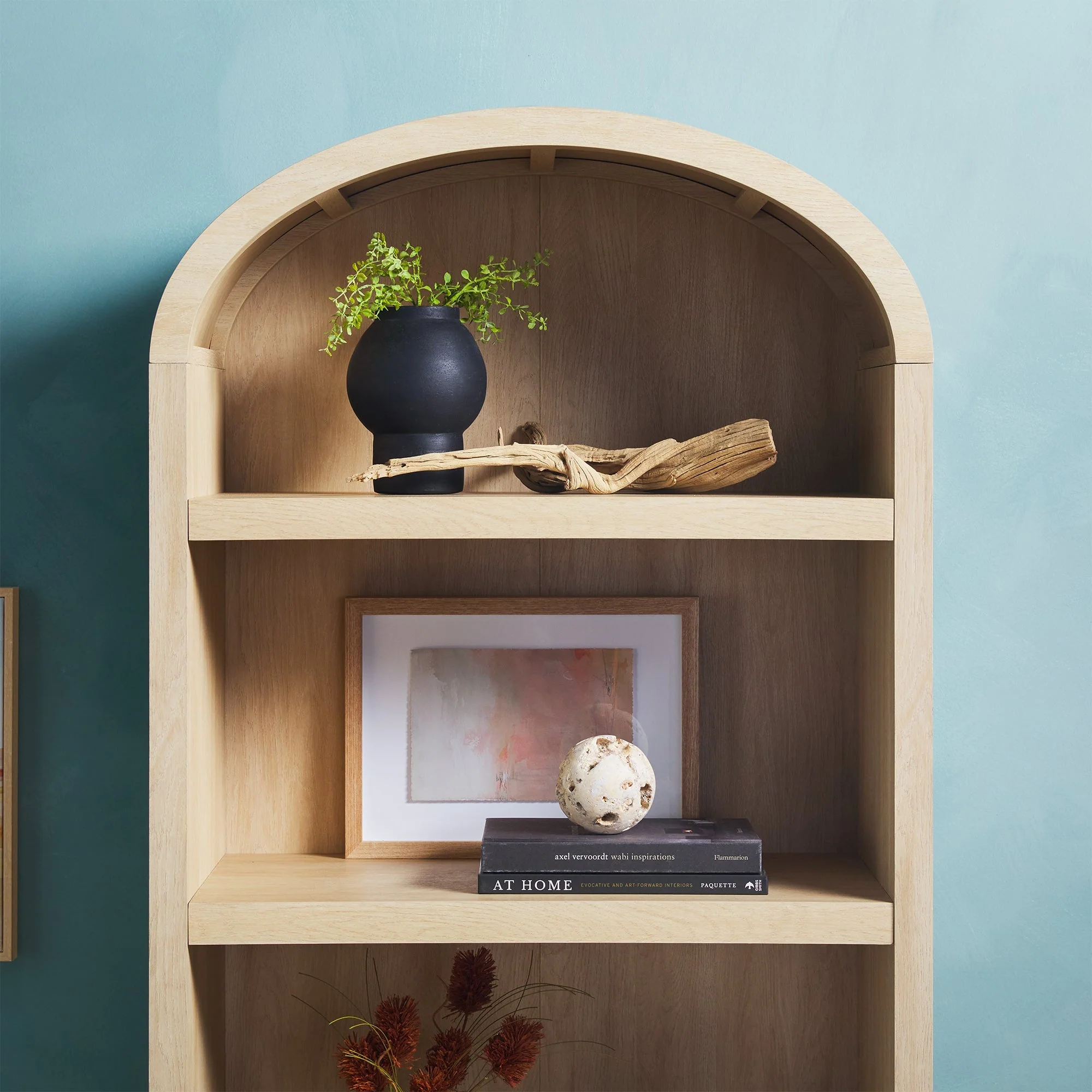 Chantelle Modern Arched Bookshelf with Open Shelves - Image 11