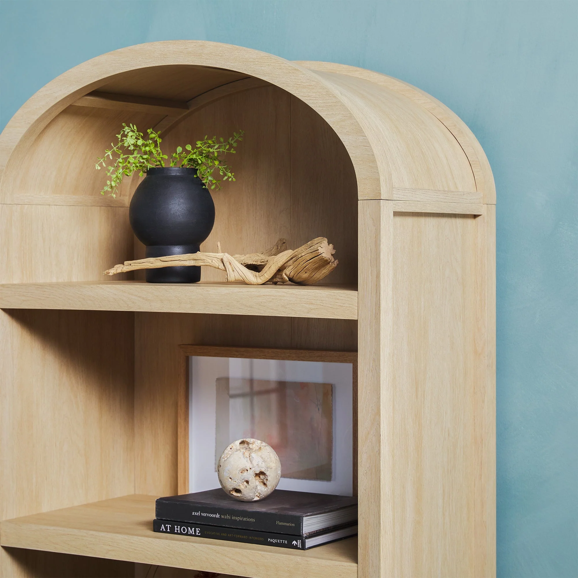 Chantelle Modern Arched Bookshelf with Open Shelves - Image 13