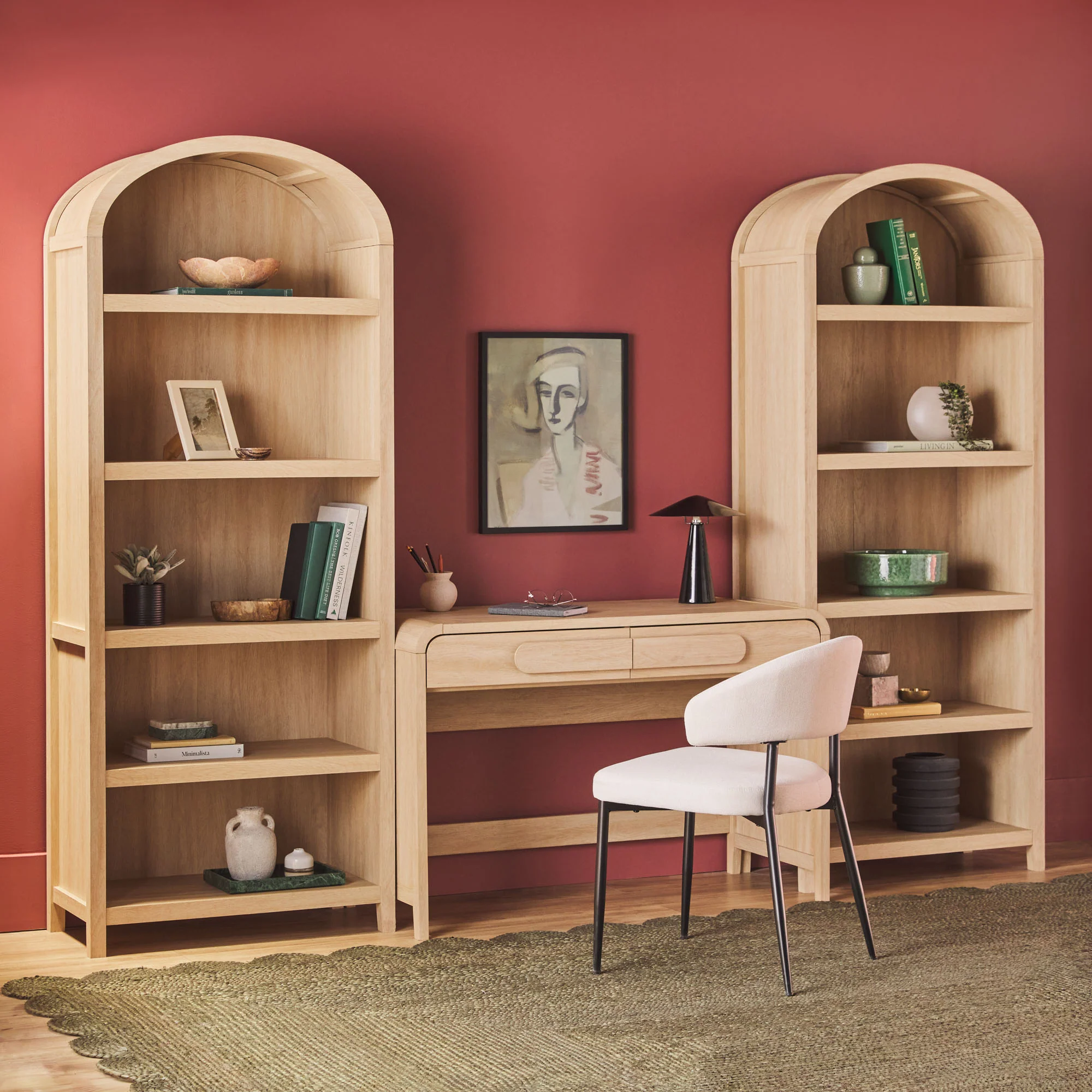 Chantelle Modern Arched Bookshelf with Open Shelves - Image 14