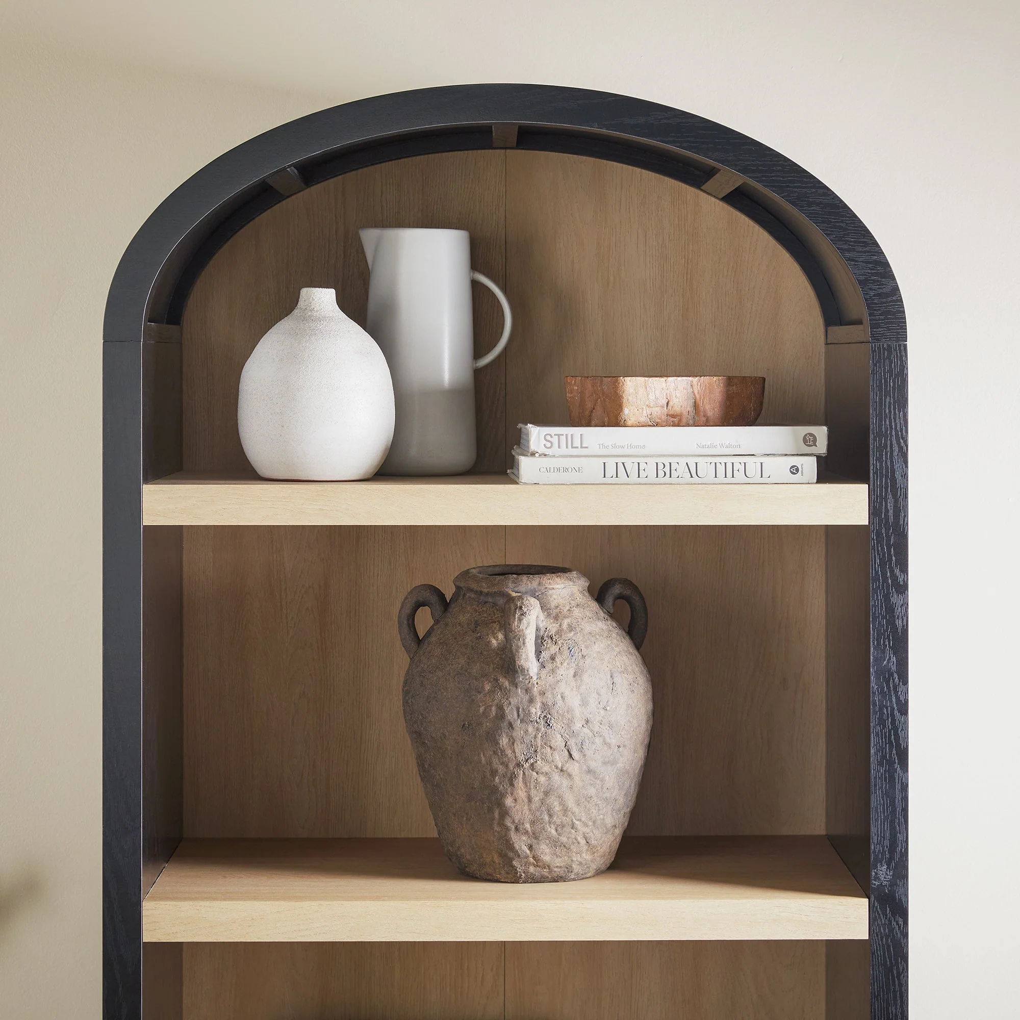 Chantelle Modern Arched Bookshelf with Open Shelves - Image 7