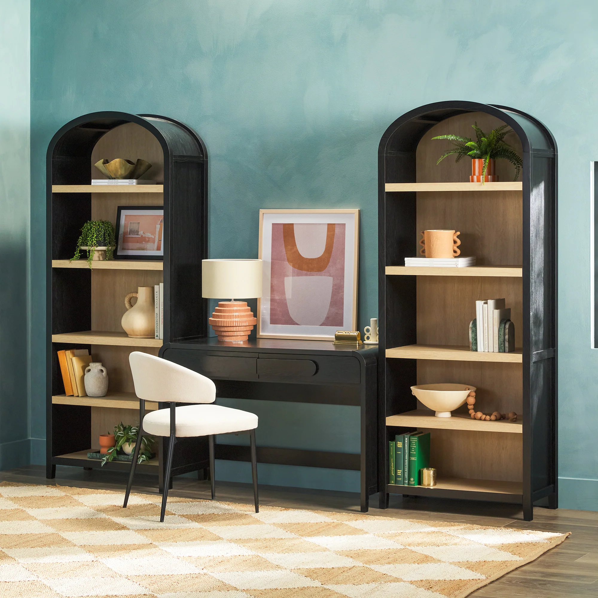 Chantelle Modern Arched Bookshelf with Open Shelves - Image 9