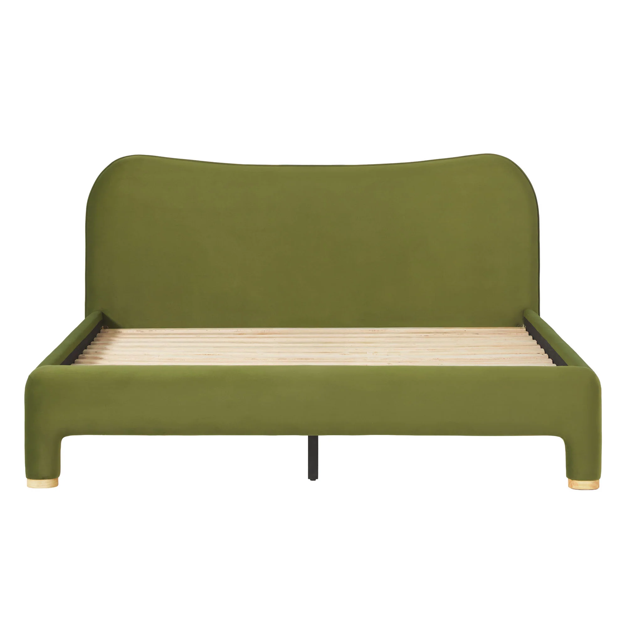 Chantelle Modern Curved Velvet Upholstered Bedframe - Image 11