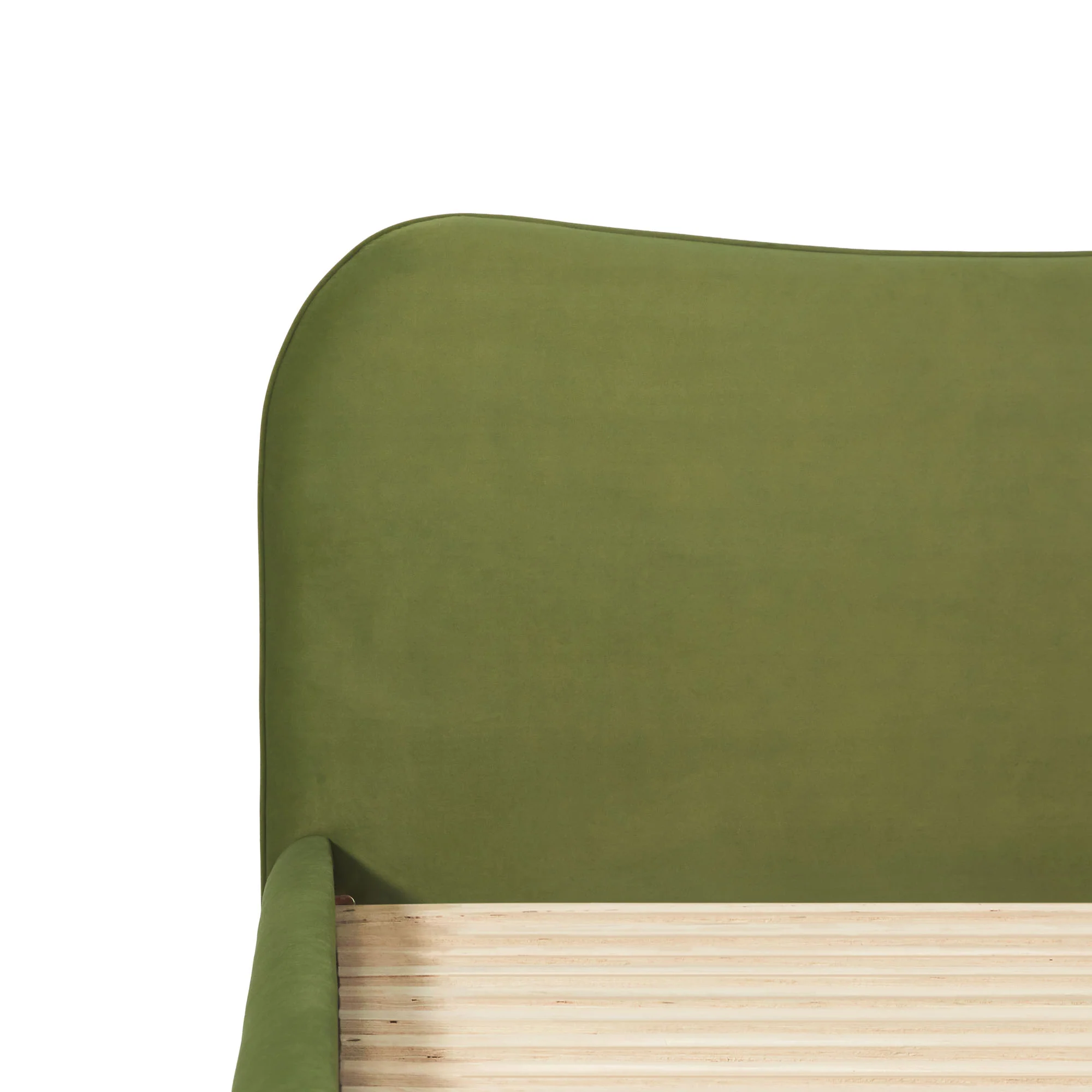 Chantelle Modern Curved Velvet Upholstered Bedframe - Image 22