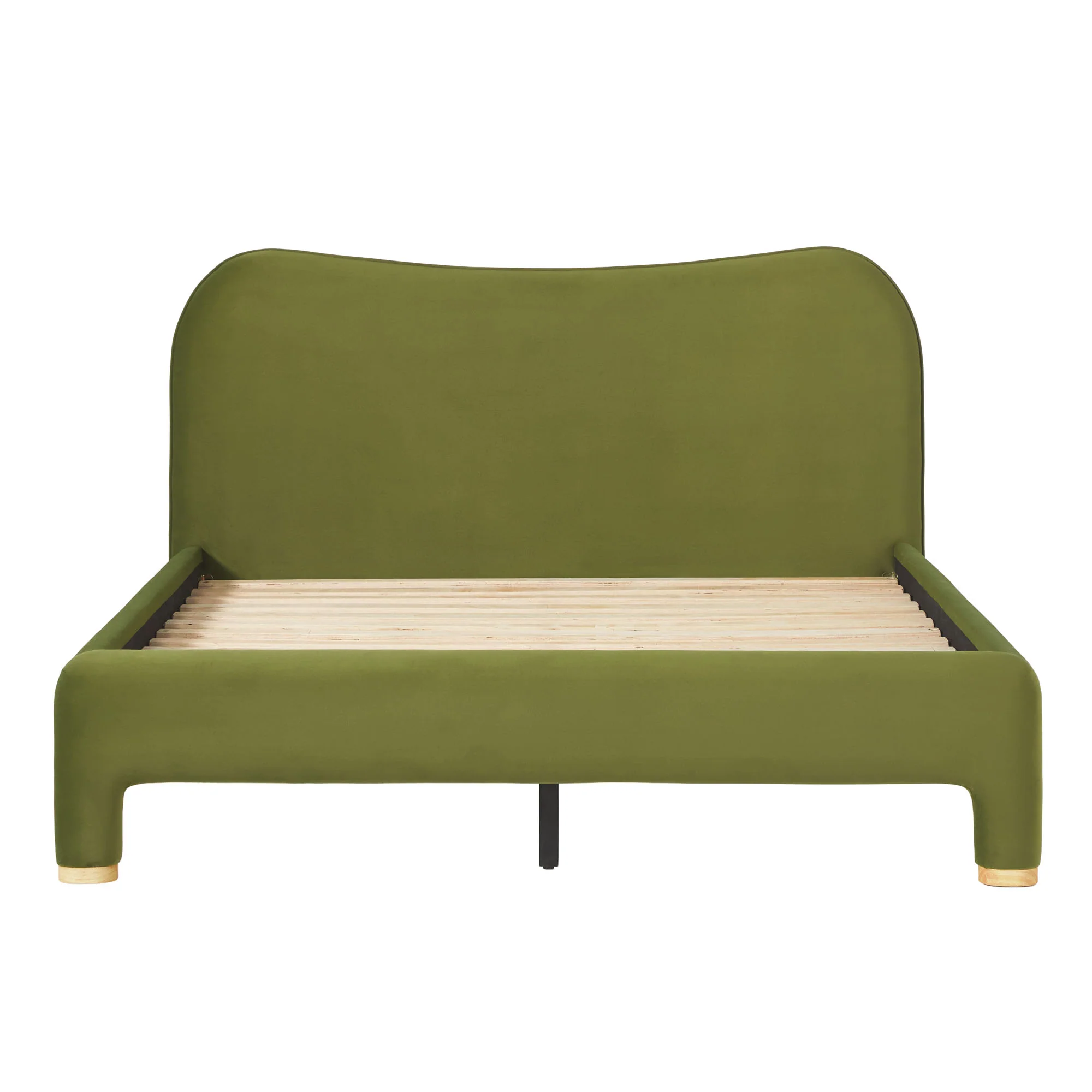 Chantelle Modern Curved Velvet Upholstered Bedframe - Image 23