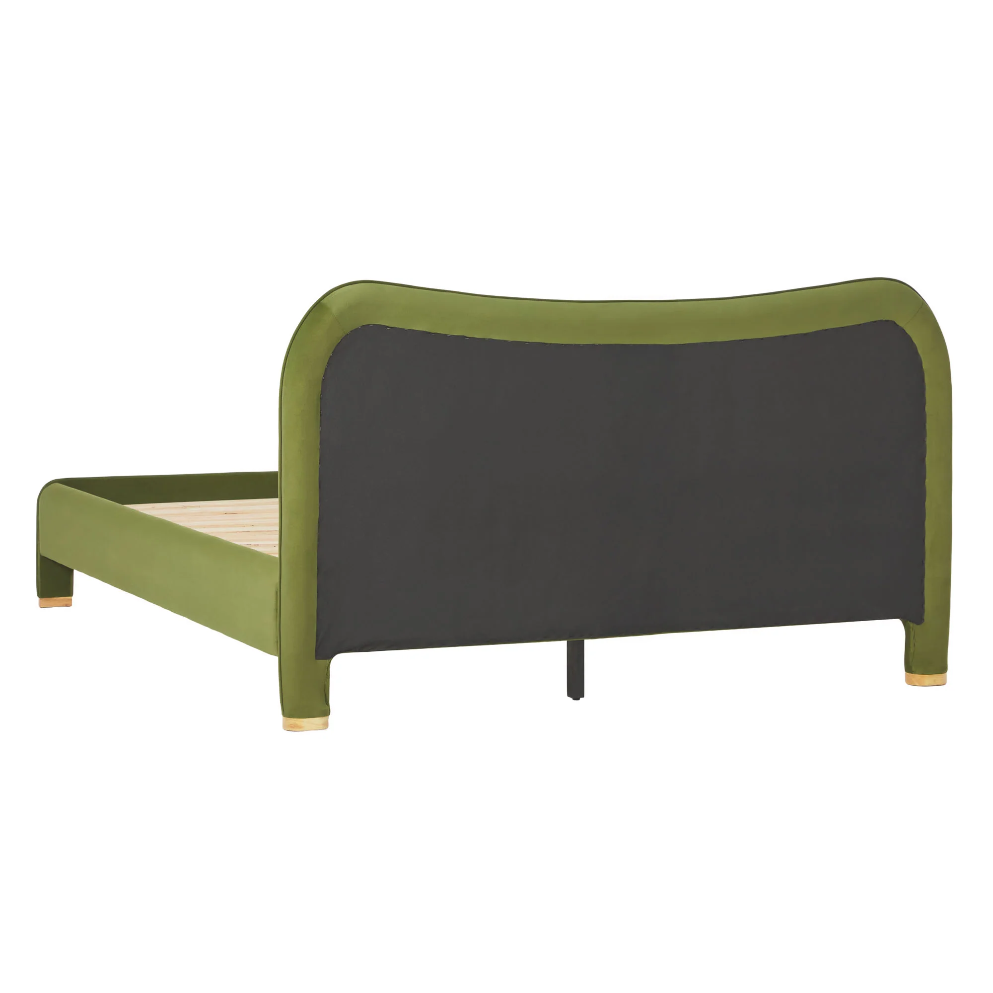 Chantelle Modern Curved Velvet Upholstered Bedframe - Image 26